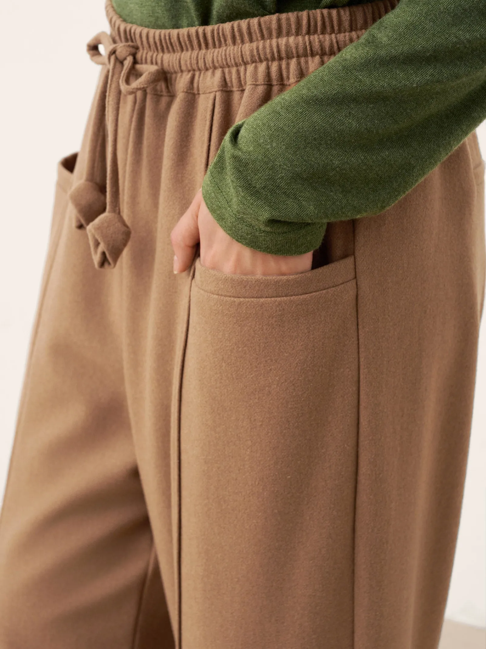 Wool Drawstring Patch Pocket Pants PRISCILLA sold by Lintico product image thumbnail 4