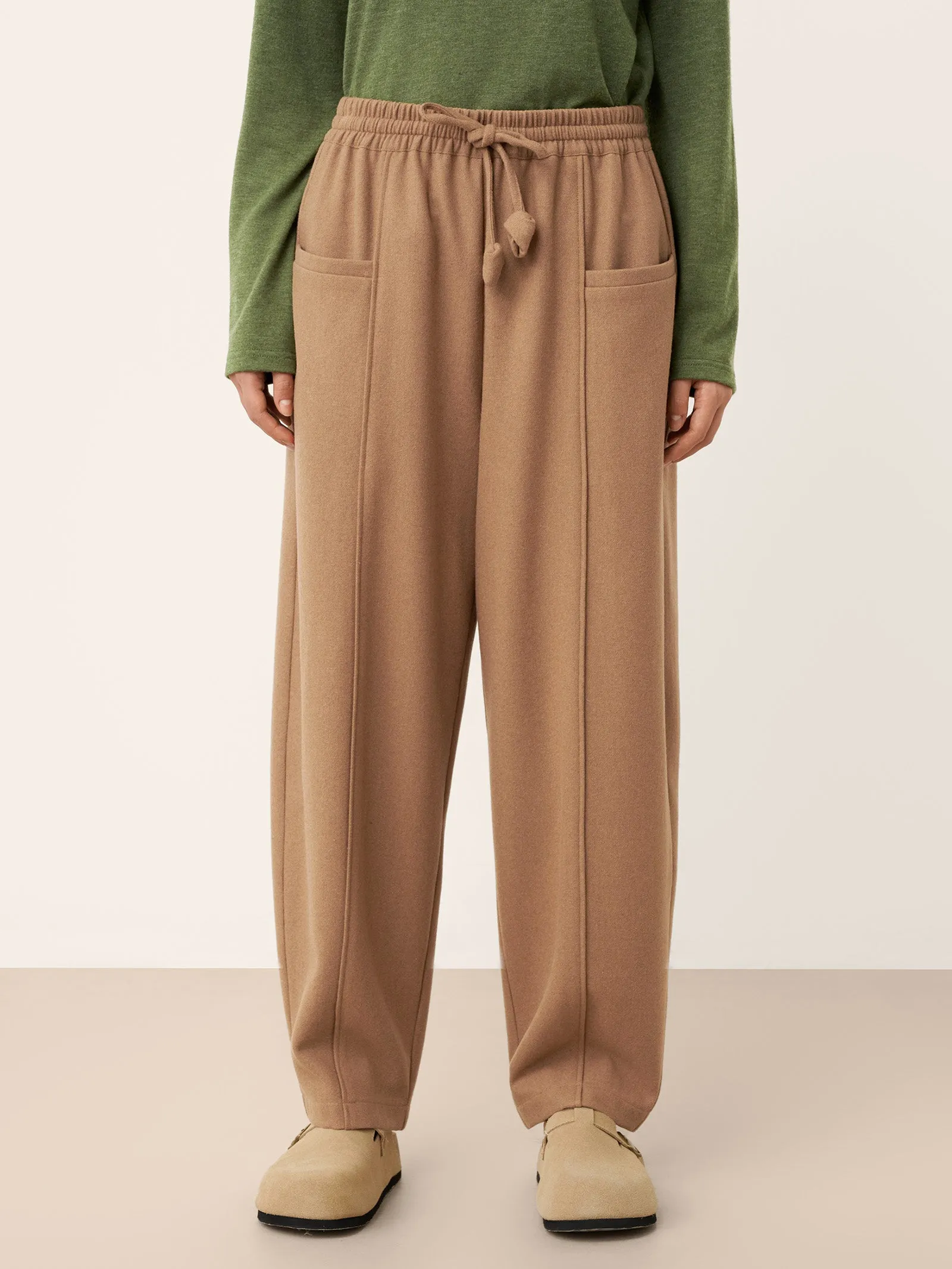 Wool Drawstring Patch Pocket Pants PRISCILLA sold by Lintico product image thumbnail 3