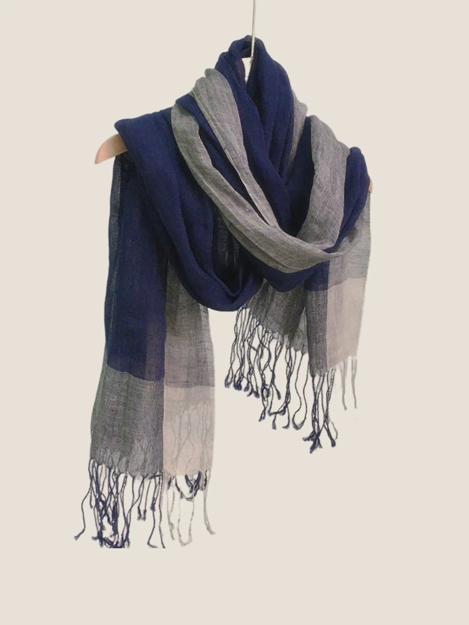 Linen Checkered Lightweight Scarf sold by Lintico