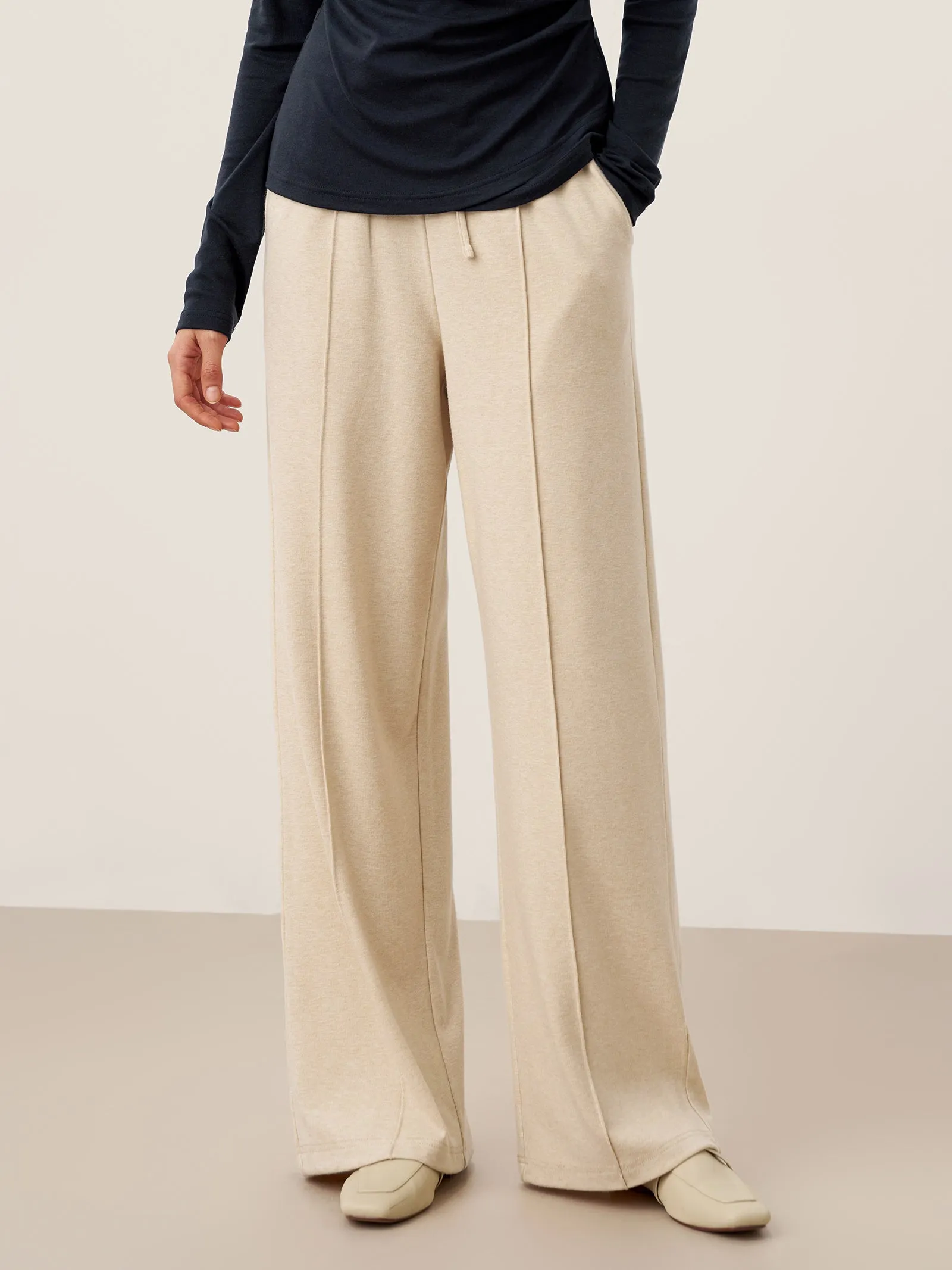Lyocell-Blend Sculpted Pin-Tuck Drawstring Straight Trousers TAMSIN sold by Lintico product image thumbnail 4