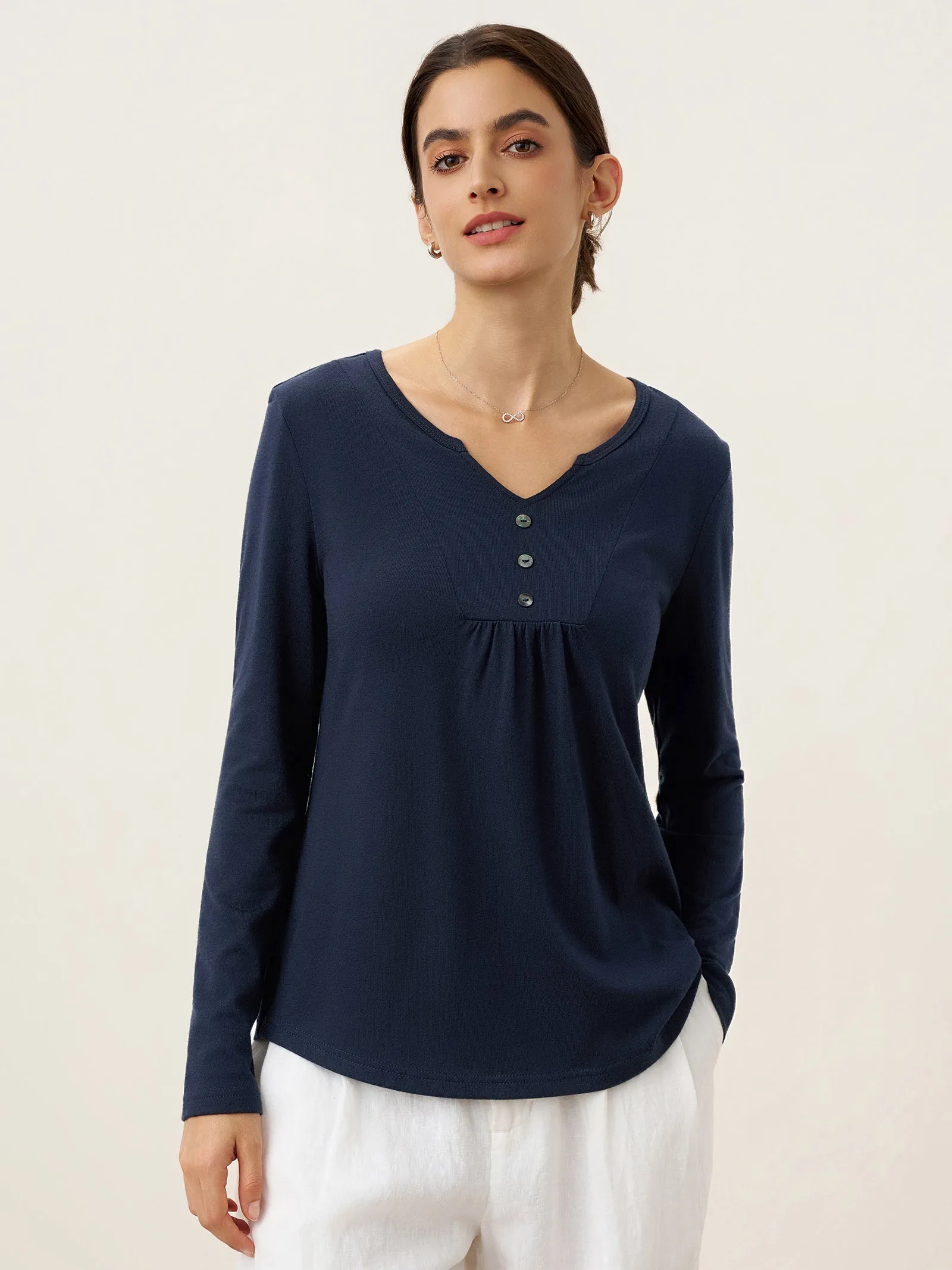 Cashmere-Blend Textured Pleated Shell Accent Stretch Top ZINNIA sold by Lintico