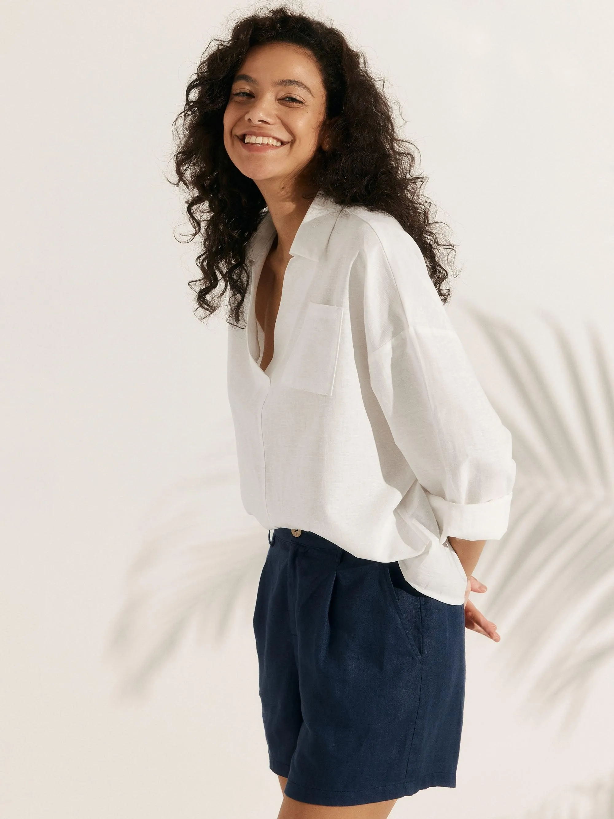 Linen Oversized Fit Pocket Shirt ELOWEN sold by Lintico product image thumbnail 3