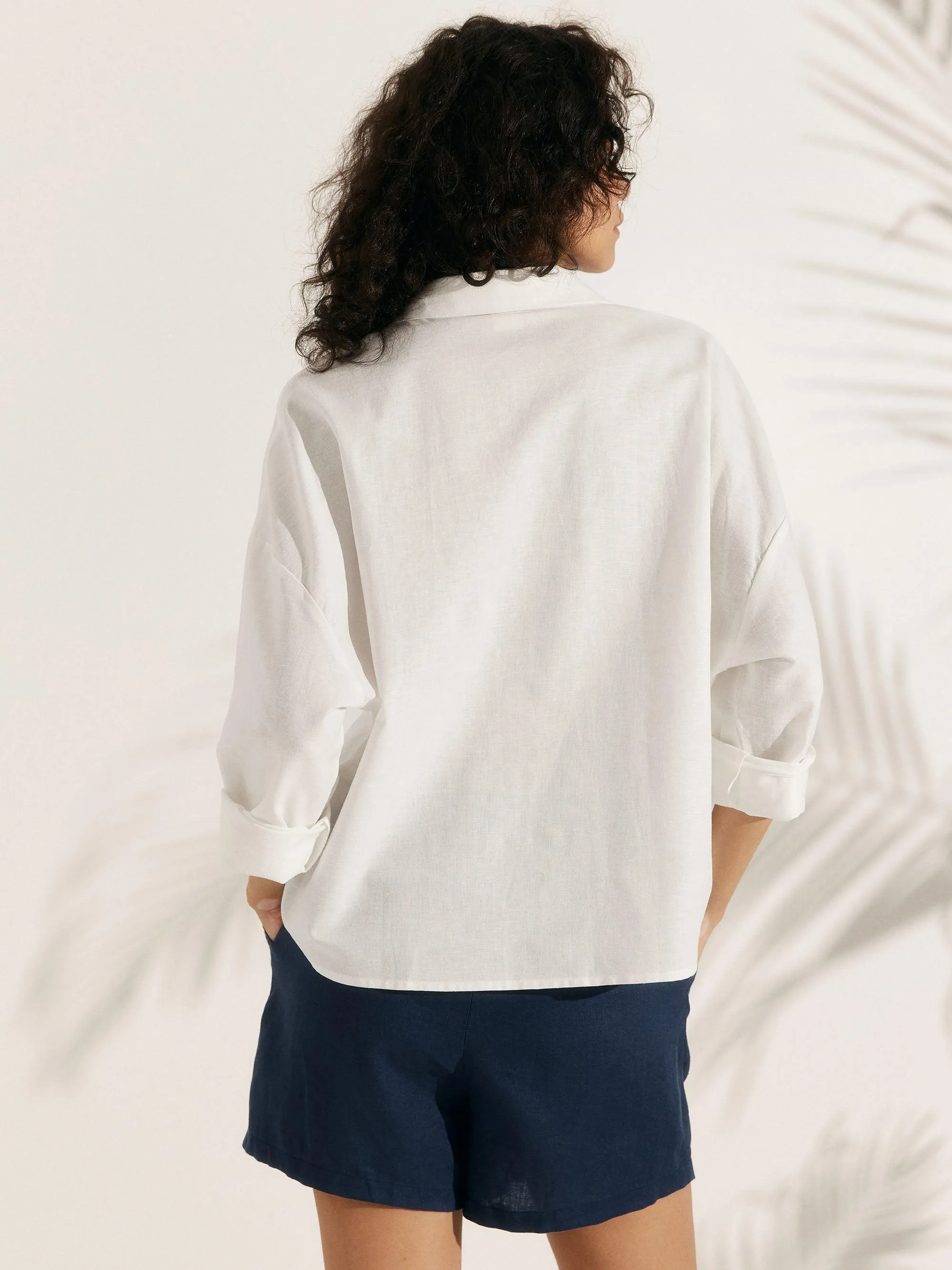 Linen Oversized Fit Pocket Shirt ELOWEN sold by Lintico product image thumbnail 4