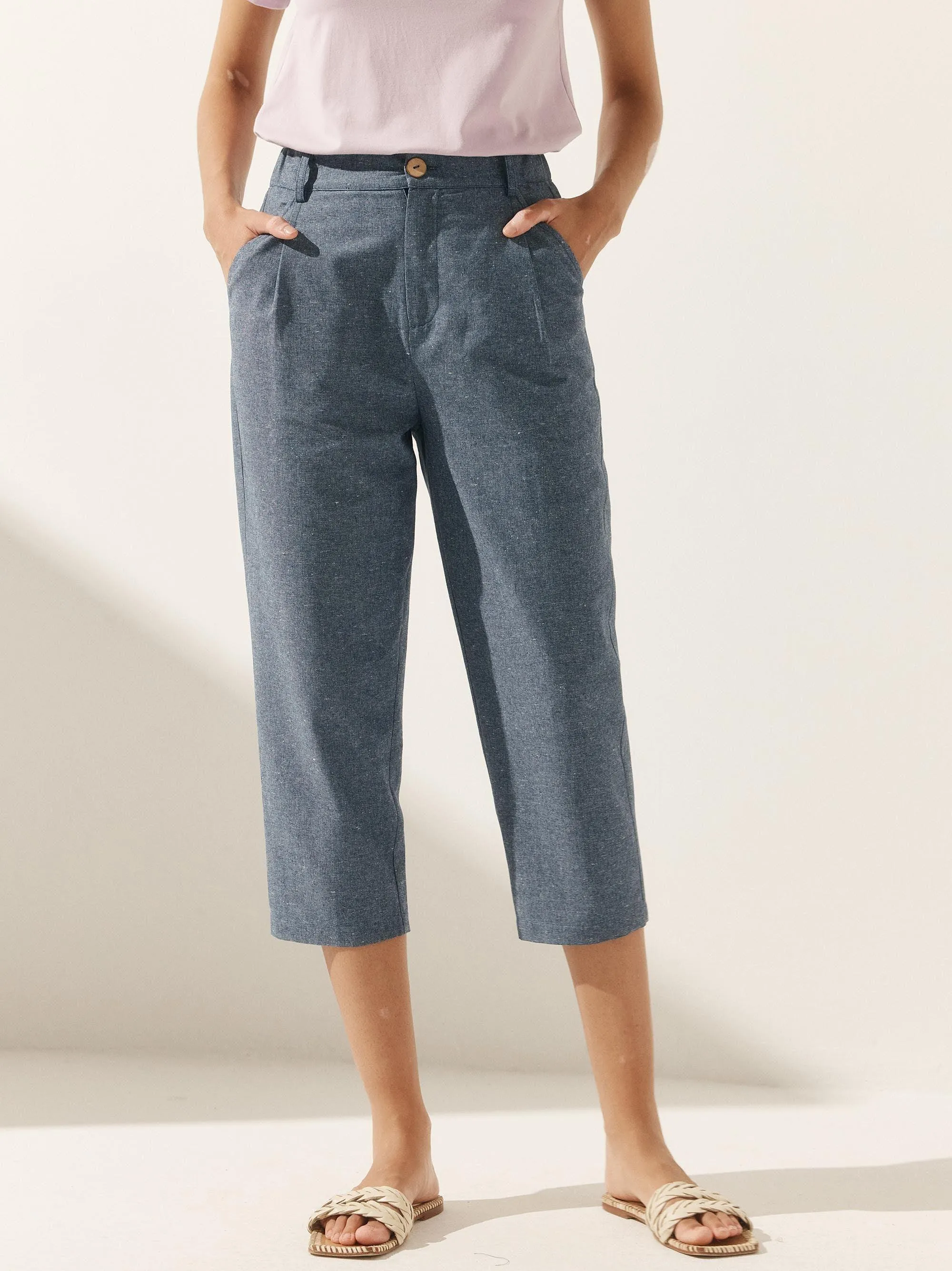Linen Easy Elastic Waist Pants sold by Lintico product image thumbnail 2