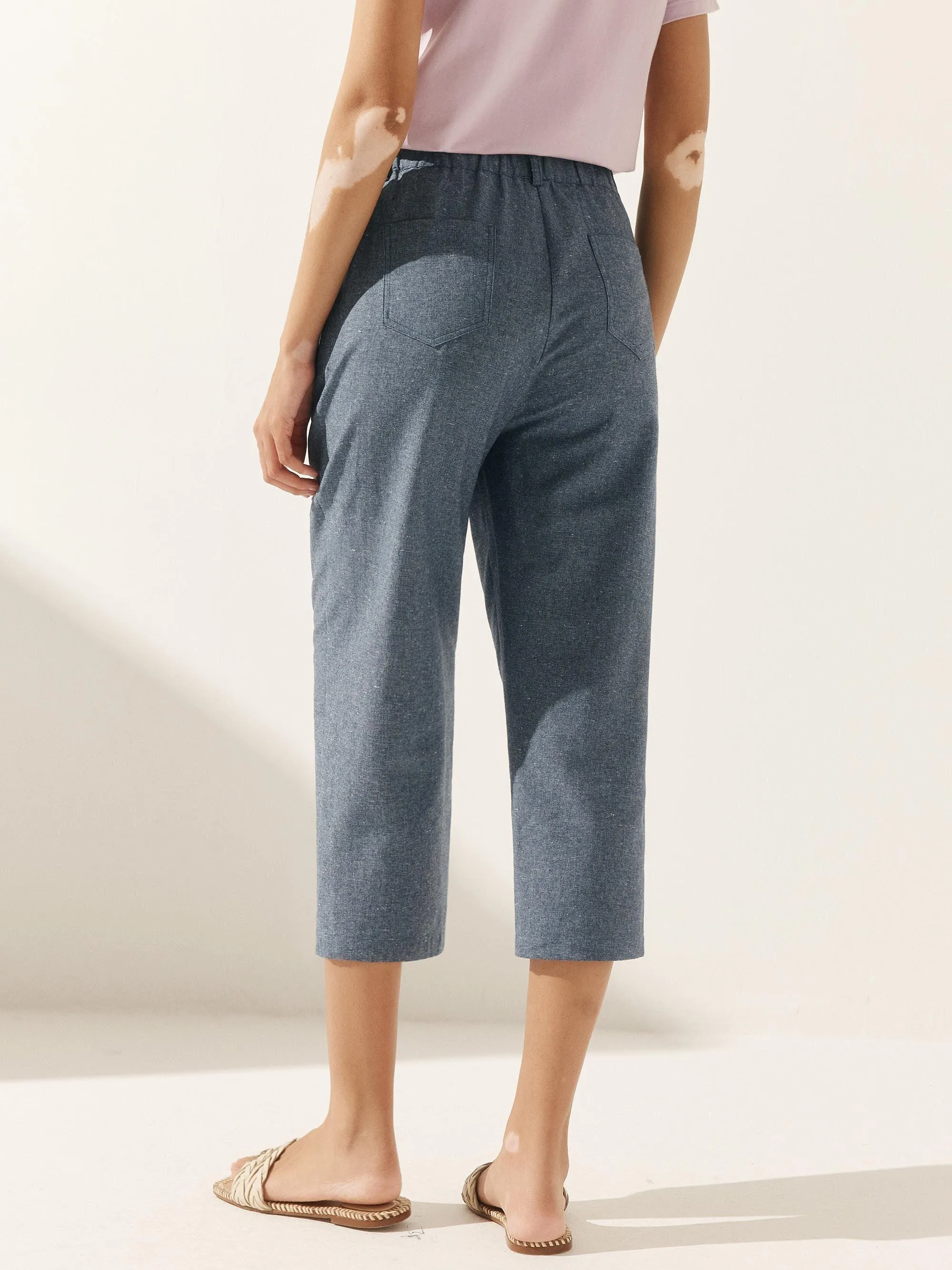 Linen Easy Elastic Waist Pants sold by Lintico product image thumbnail 3