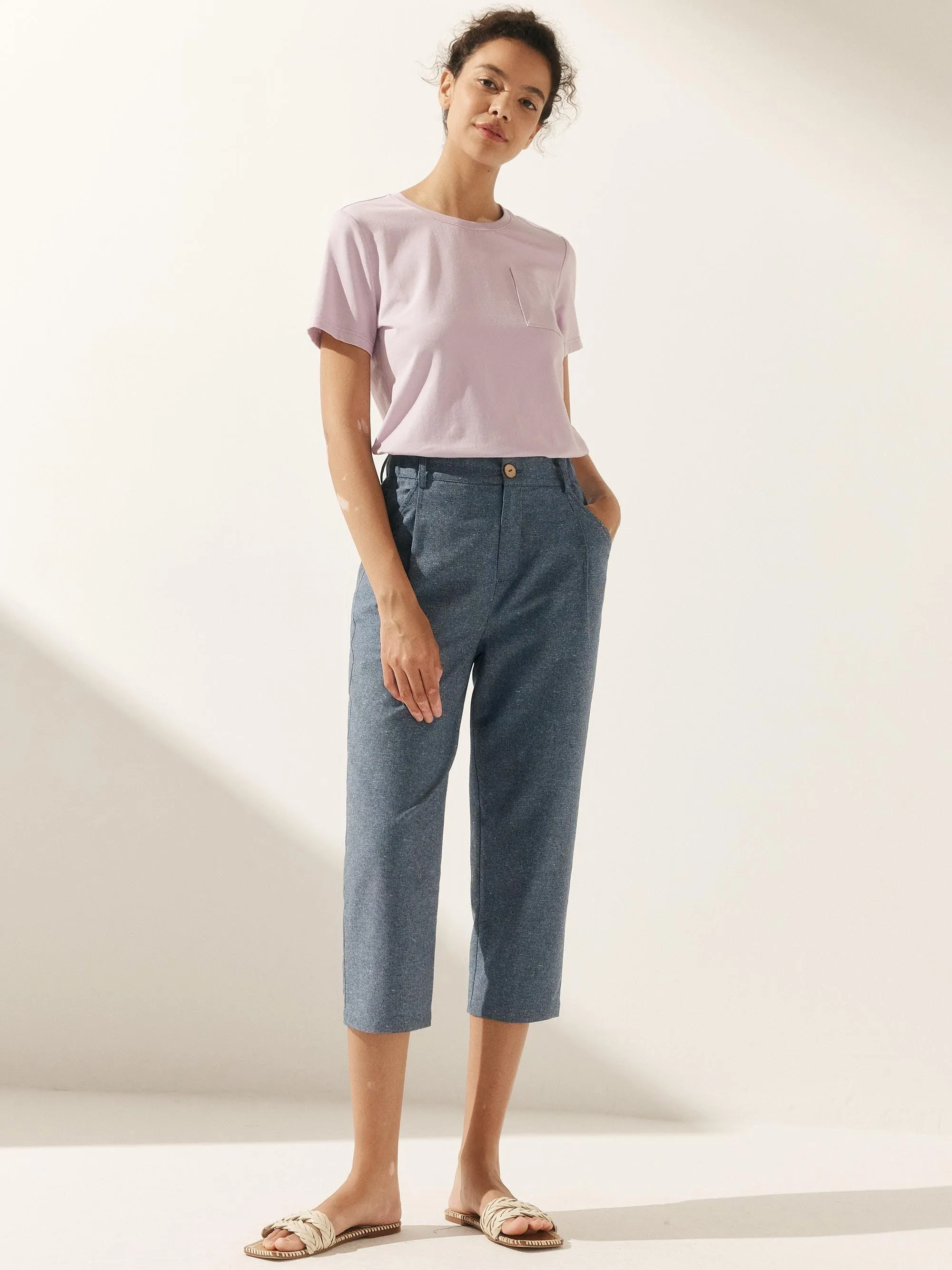 Linen Easy Elastic Waist Pants sold by Lintico product image thumbnail 5