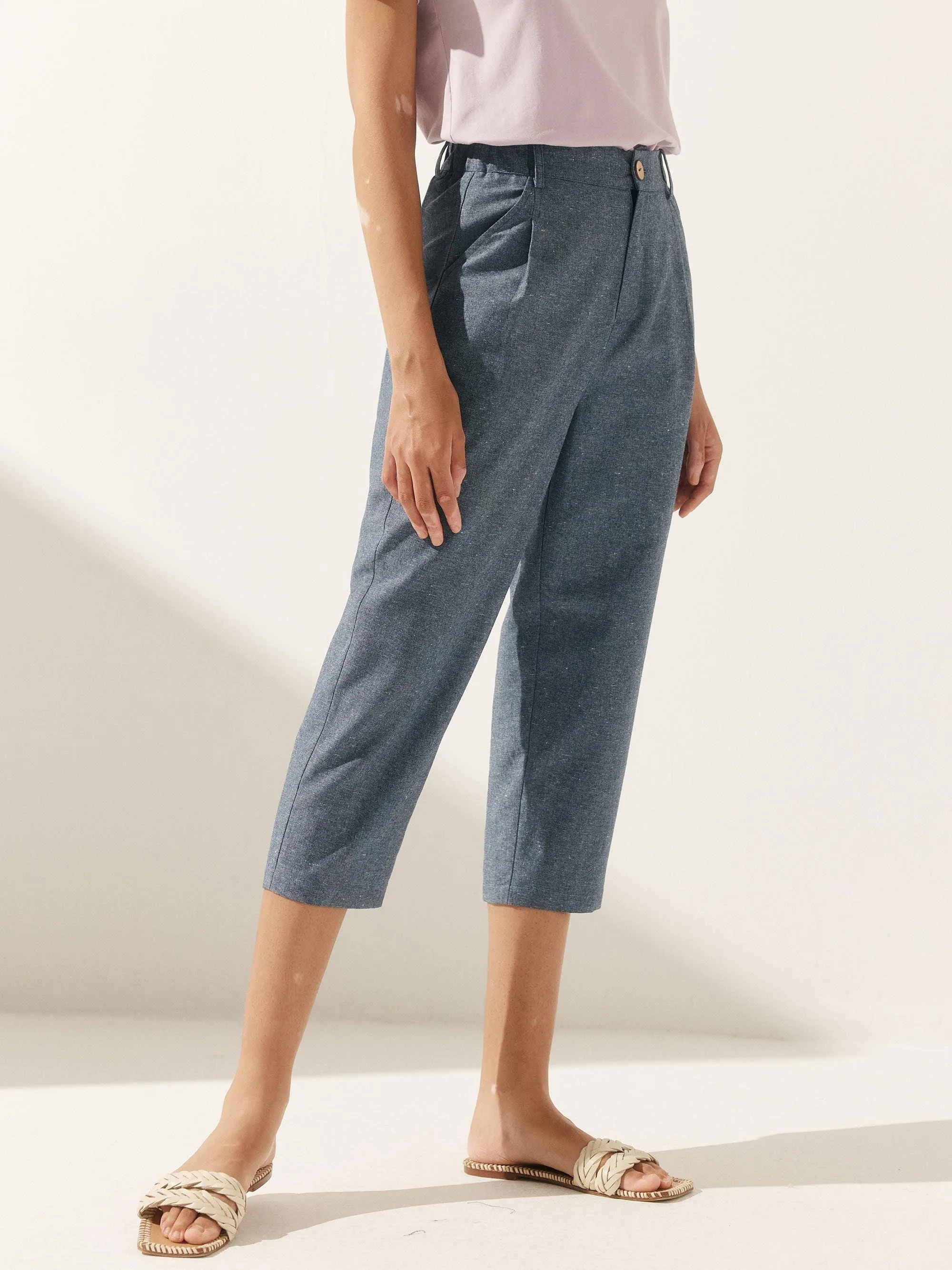 Linen Easy Elastic Waist Pants sold by Lintico product image thumbnail 4