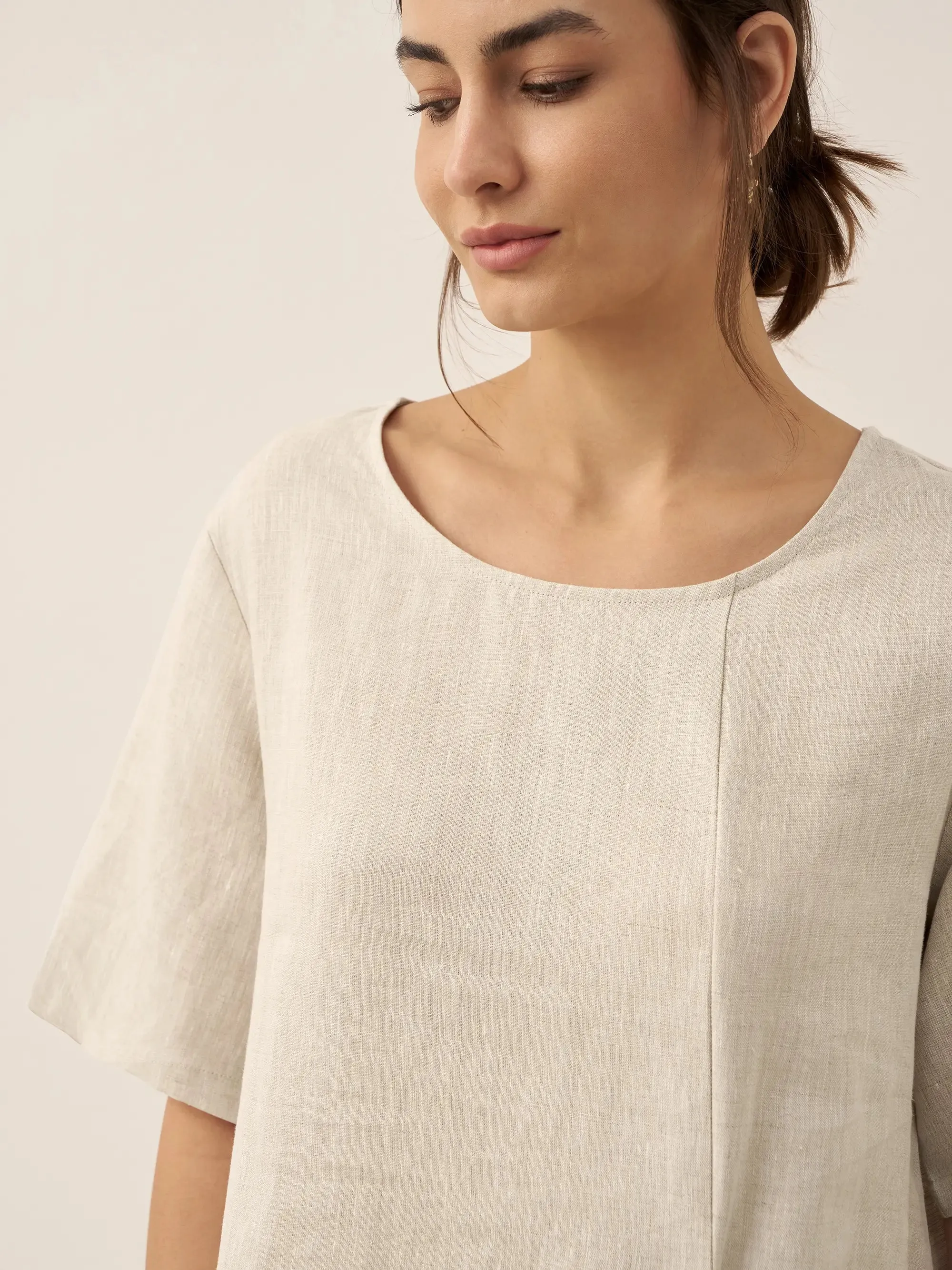 100% Linen Pocket Caftan Midi-Dress ESME sold by Lintico product image thumbnail 5