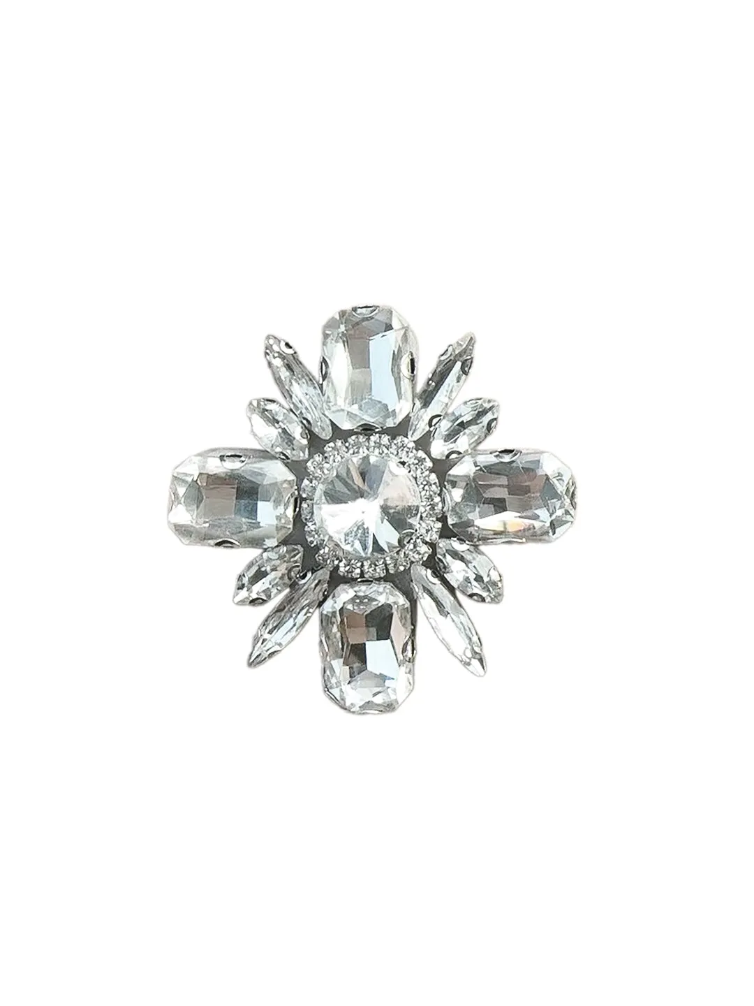CLUSTER FLOWER BROOCH WITH CLEAR CRYSTALS sold by Lintico product image thumbnail 2