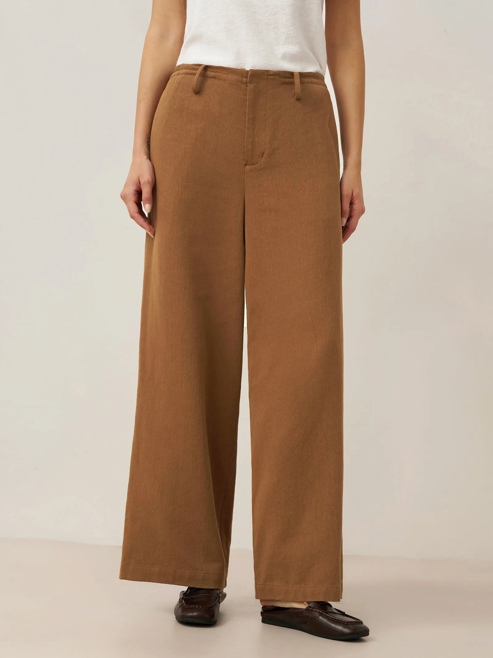 Tencel Linen Drawstring Straight Leg Pants RACHEL sold by Lintico product image thumbnail 4