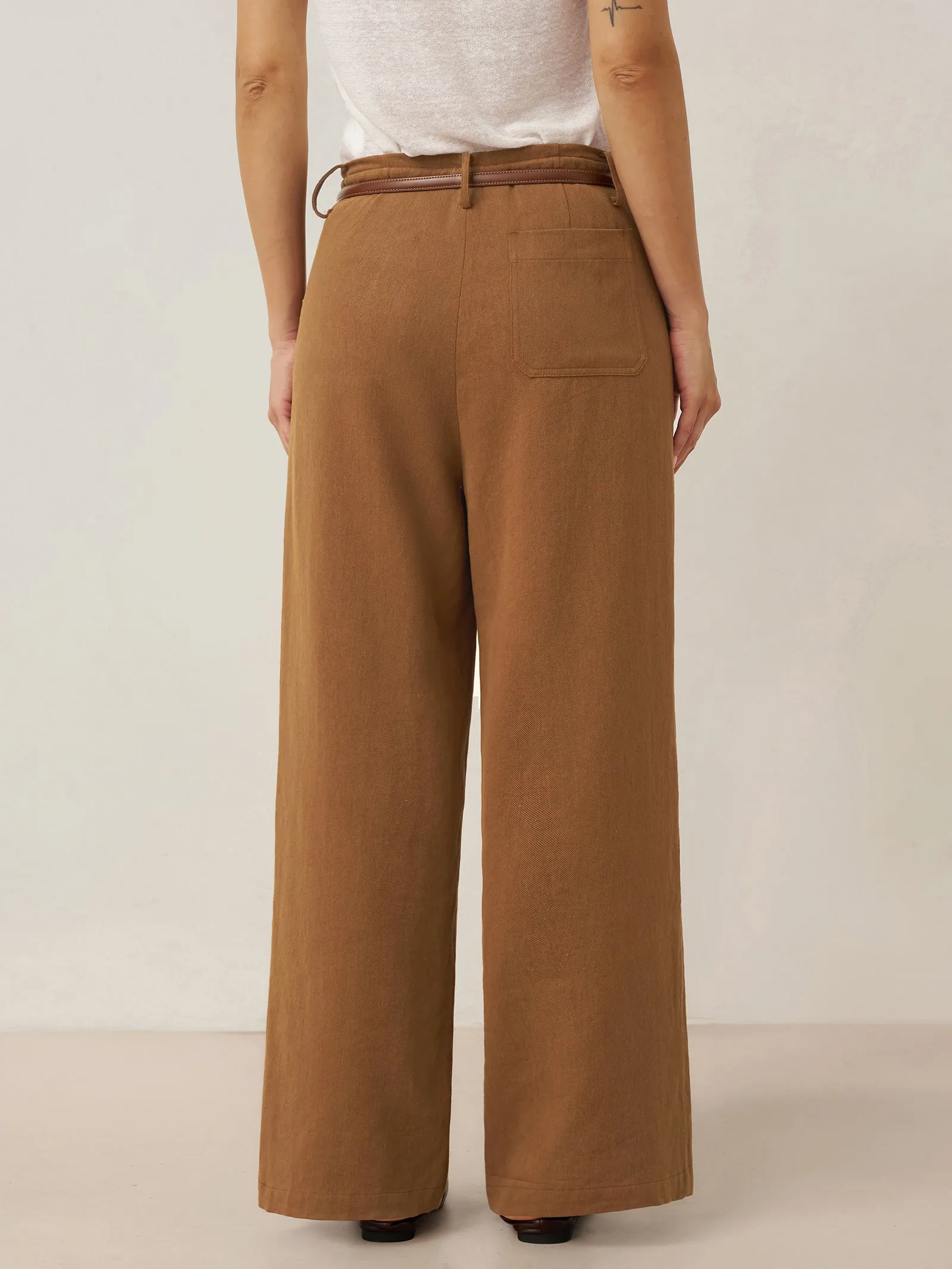 Tencel Linen Drawstring Straight Leg Pants RACHEL sold by Lintico product image thumbnail 3