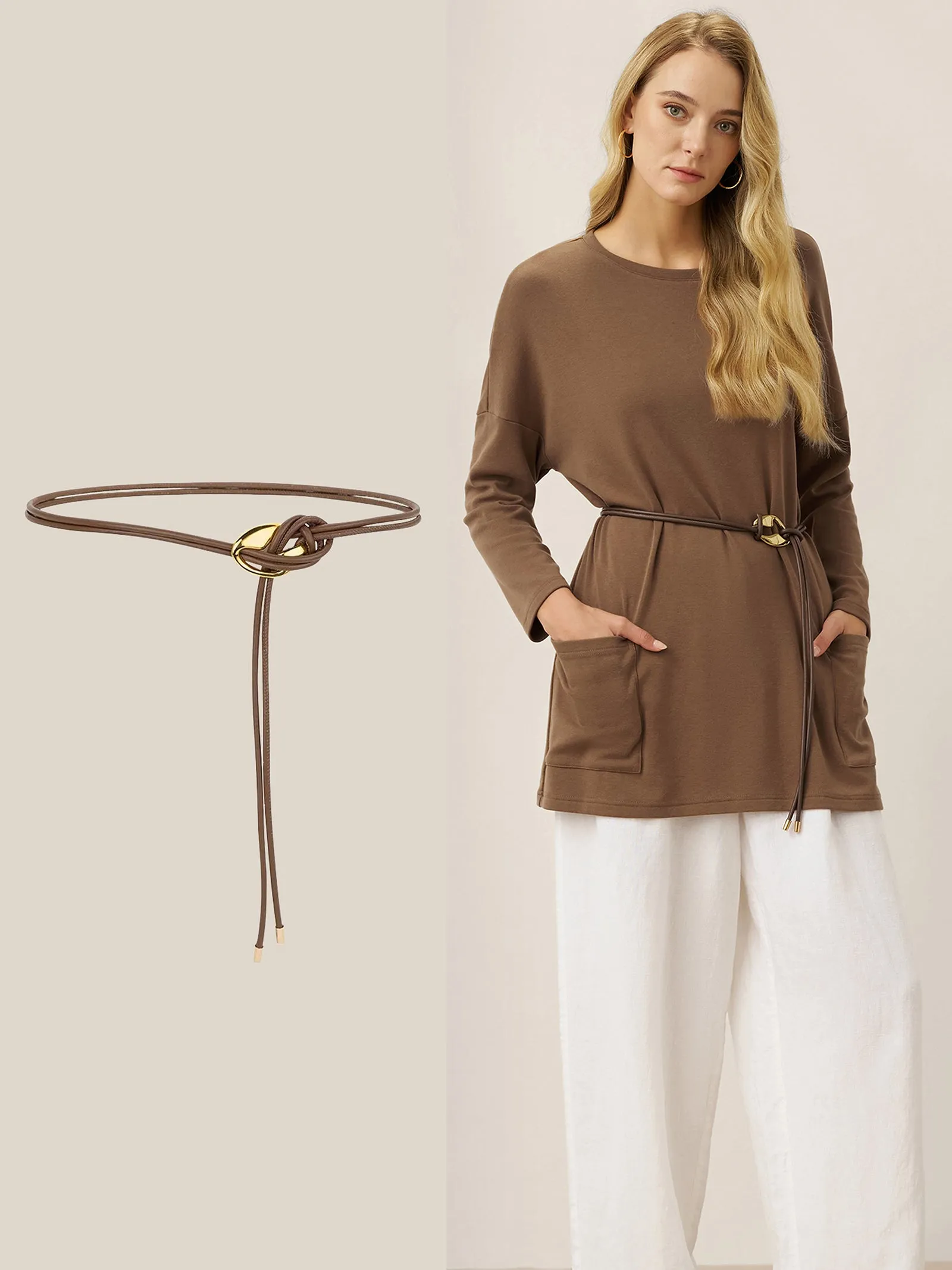 Lenzing Tencel Modal® Long Drop Shoulder Stretch Pullover Top with Patch Pockets sold by Lintico product image thumbnail 3