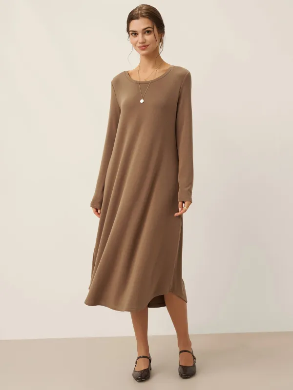 Lenzing Tencel Modal® A-Line Curved Hem Stretch Maxi Dress KAYLA sold by Lintico