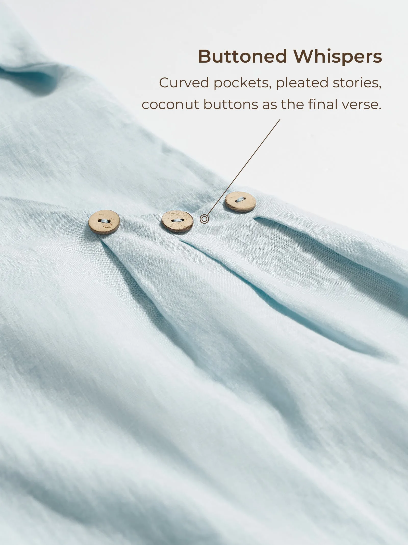 100% Linen Vintage A-Line Button Detail Midi Dress AMIN sold by Lintico product image thumbnail 4
