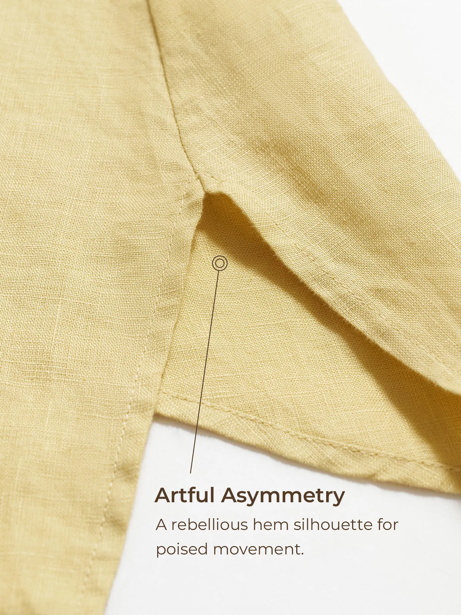 100% Linen Asymmetric Hem Long Top ISLA sold by Lintico product image thumbnail 5