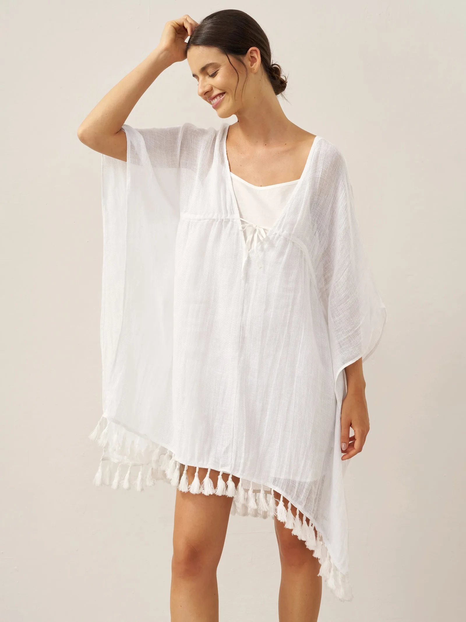 Linen V-Neck Cover-Up and Slip Dress Set CASS sold by Lintico product image thumbnail 4