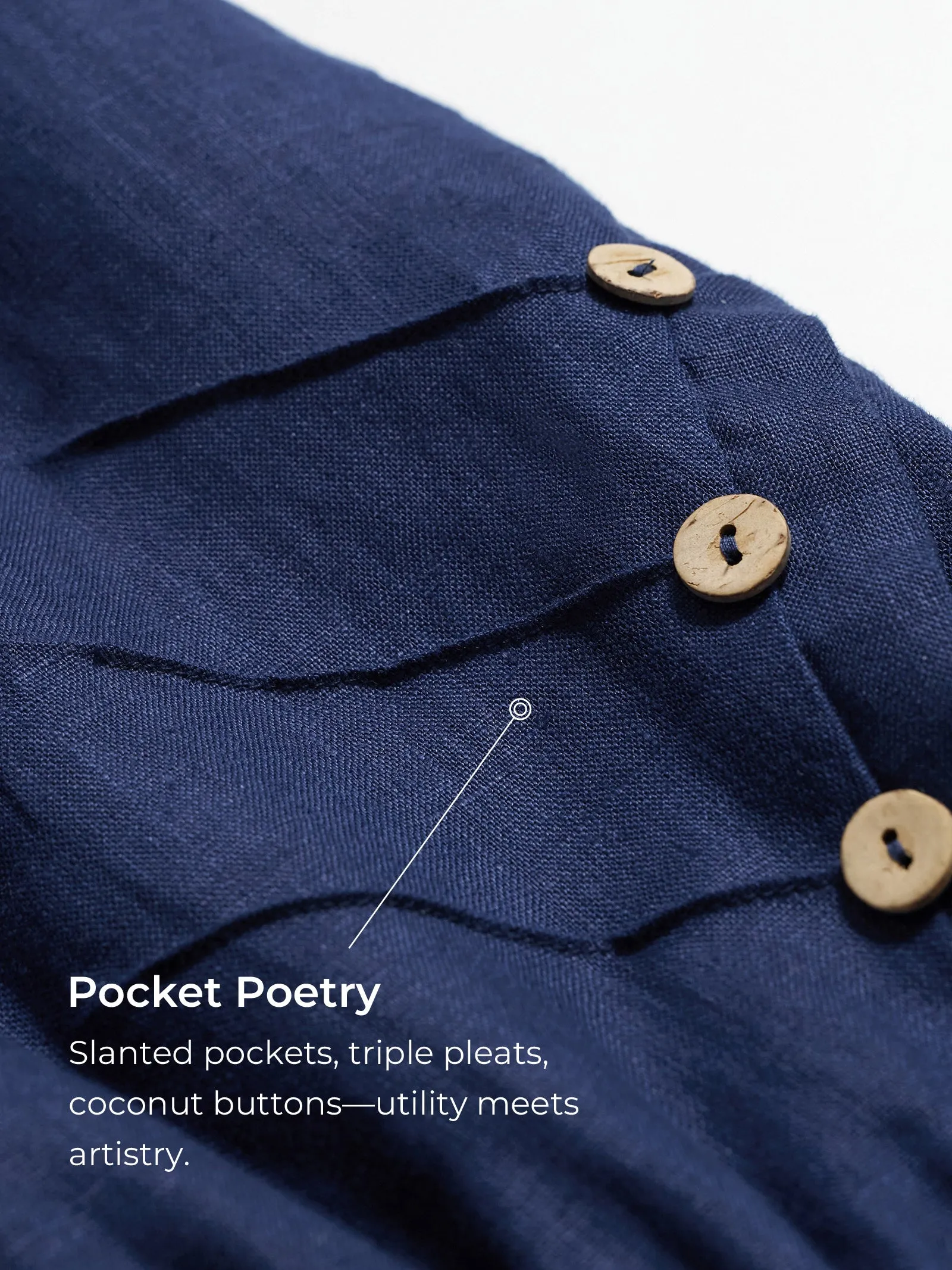 100% Linen Elastic Waistband Capri Pants ANNA sold by Lintico product image thumbnail 4