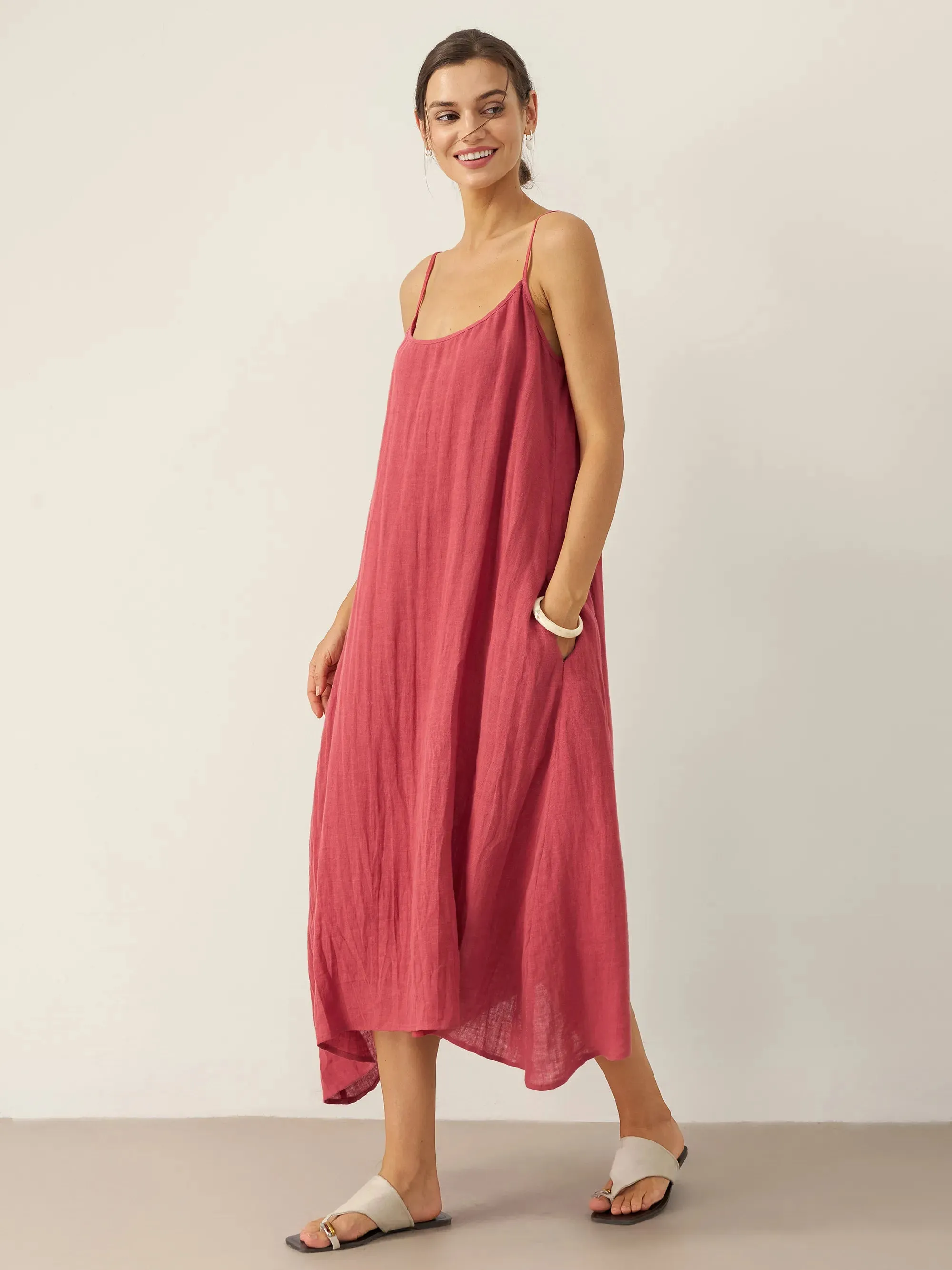 100% Linen Strappy Maxi Dress & Cover-Up Set UNA sold by Lintico product image thumbnail 5