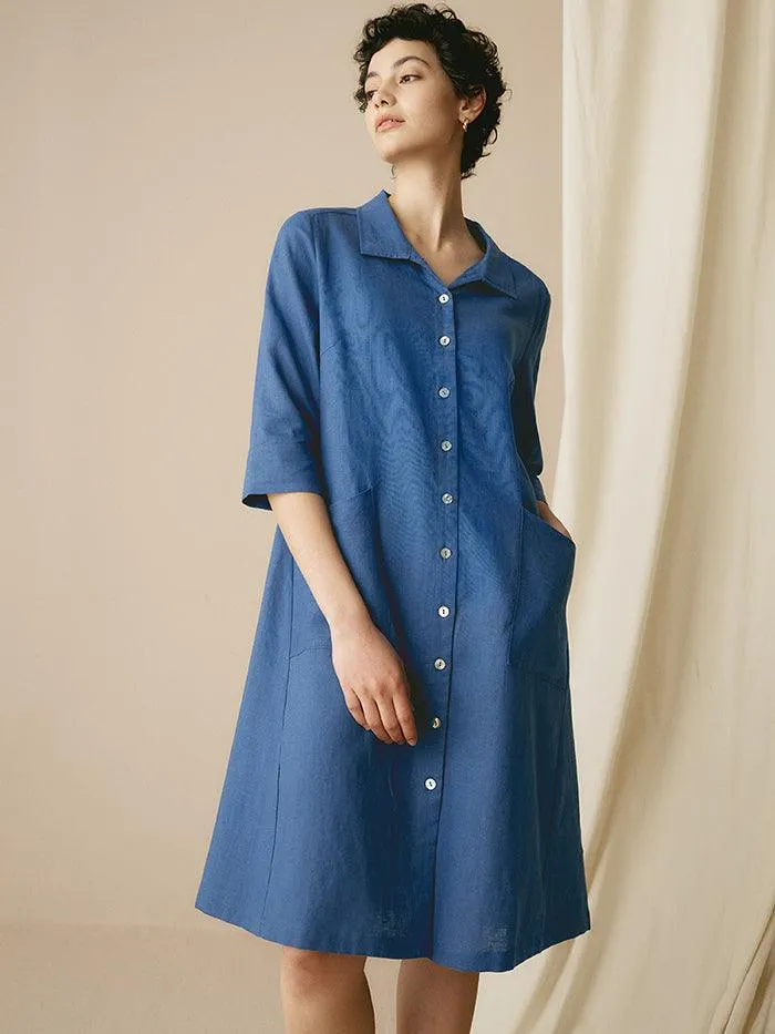 100% Linen Shirt Dress MADISON sold by Lintico product image thumbnail 4