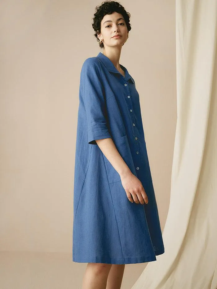 100% Linen Shirt Dress MADISON sold by Lintico product image thumbnail 3