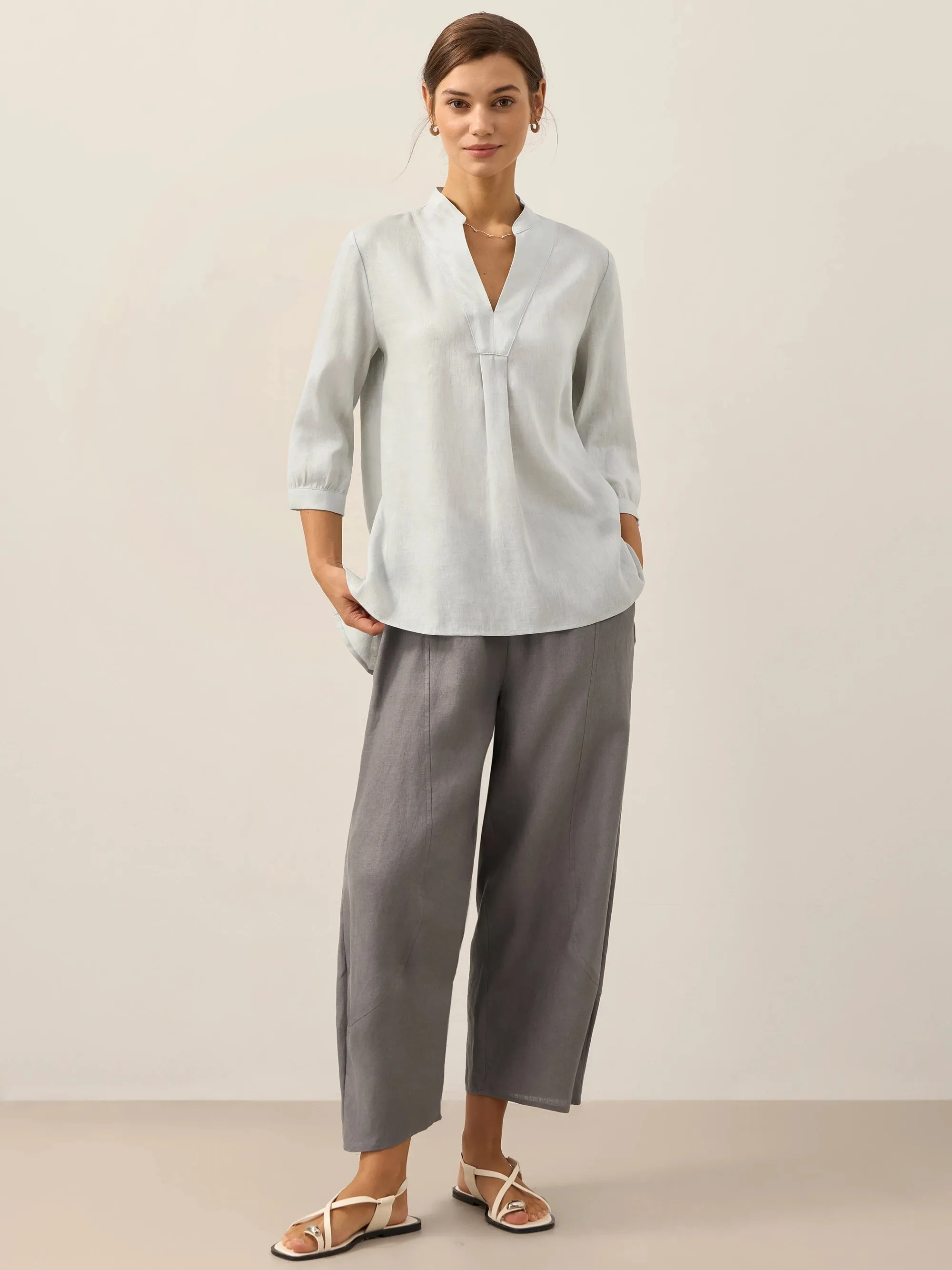 100% Linen Classic Ankle Pants ZOE sold by Lintico product image thumbnail 5