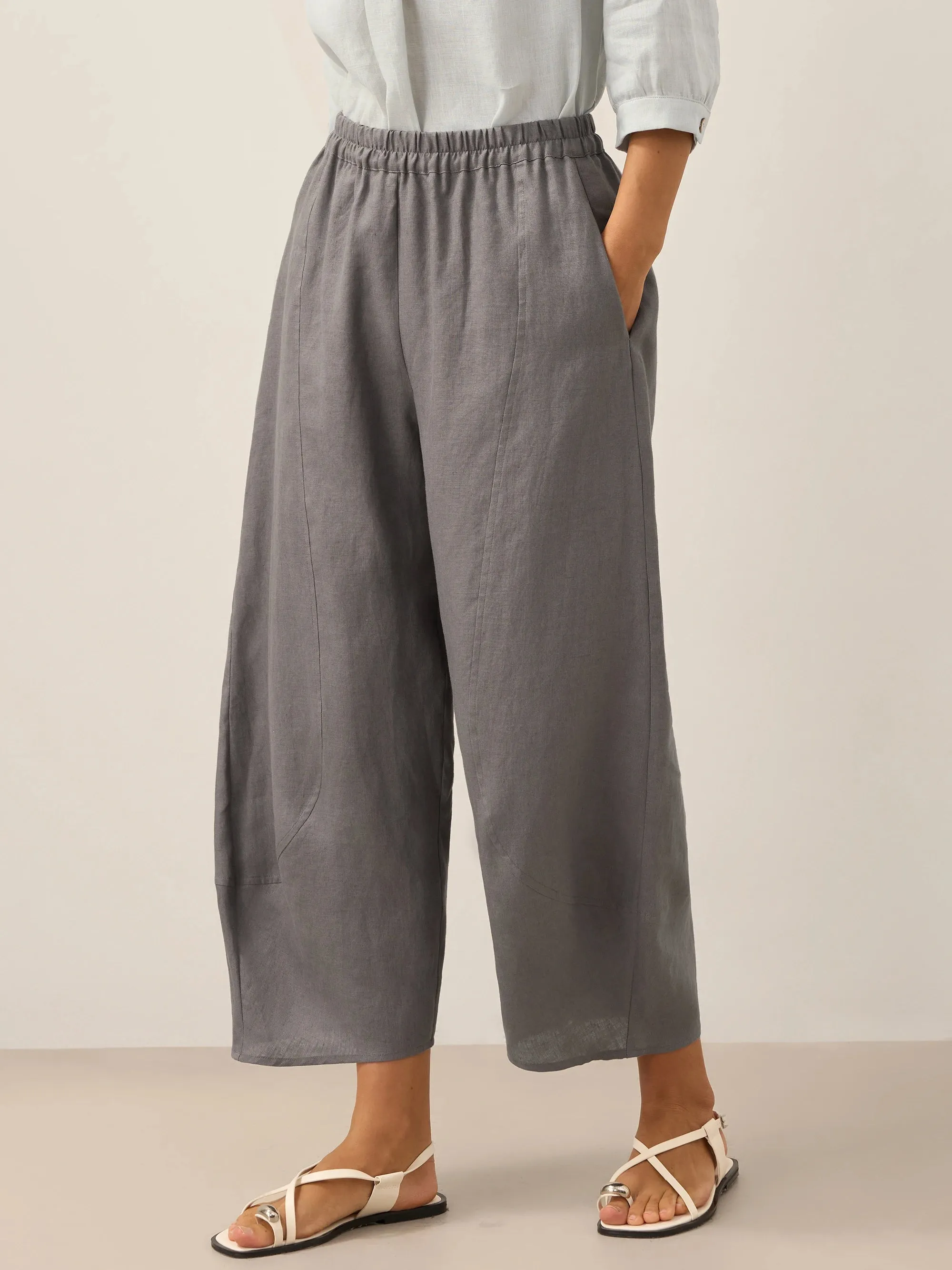 100% Linen Classic Ankle Pants ZOE sold by Lintico