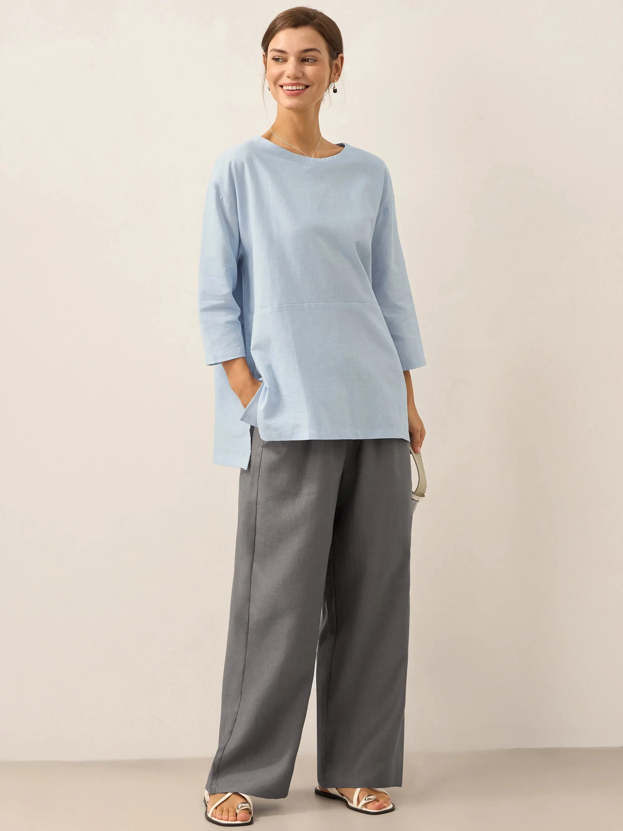 100% Linen Classic Pants LYON sold by Lintico product image thumbnail 4