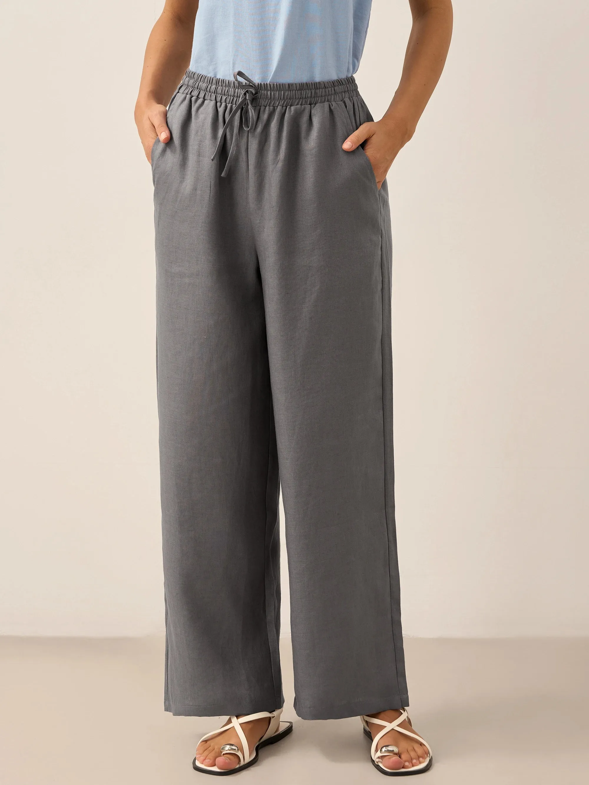 100% Linen Classic Pants LYON sold by Lintico