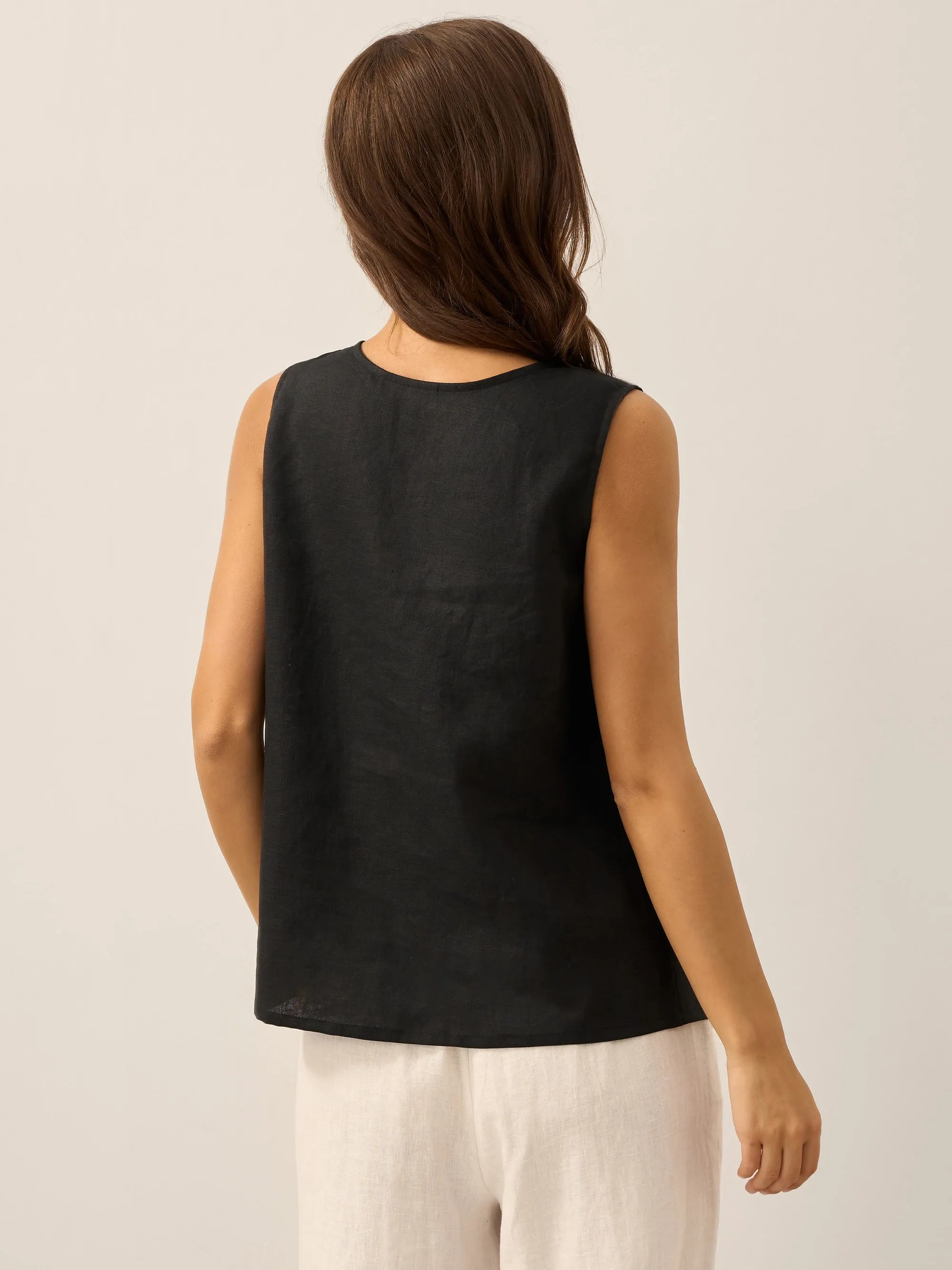 100% Linen Buttons Down Tank Top ERIN sold by Lintico product image thumbnail 5