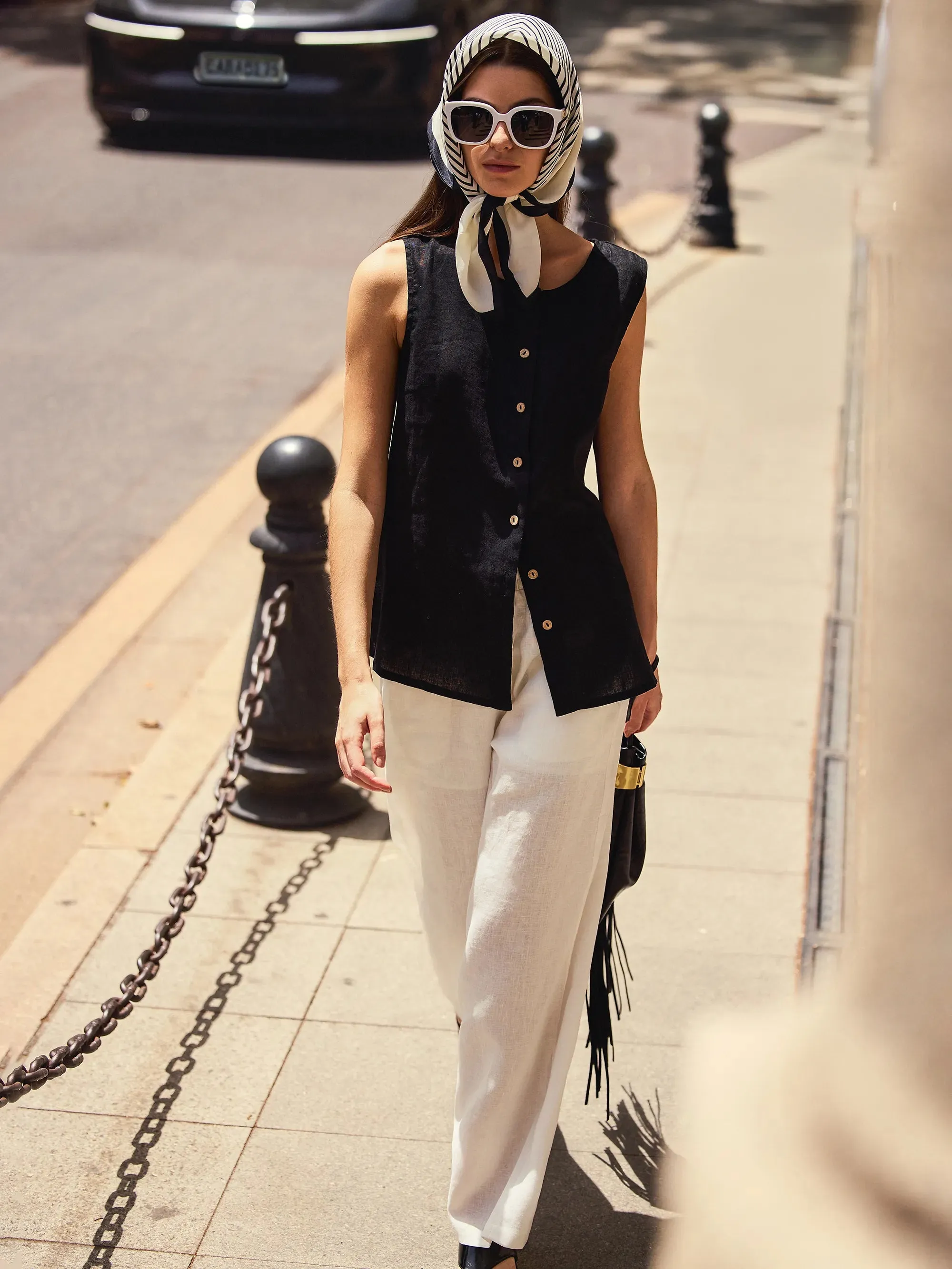 100% Linen Buttons Down Tank Top ERIN sold by Lintico product image thumbnail 3