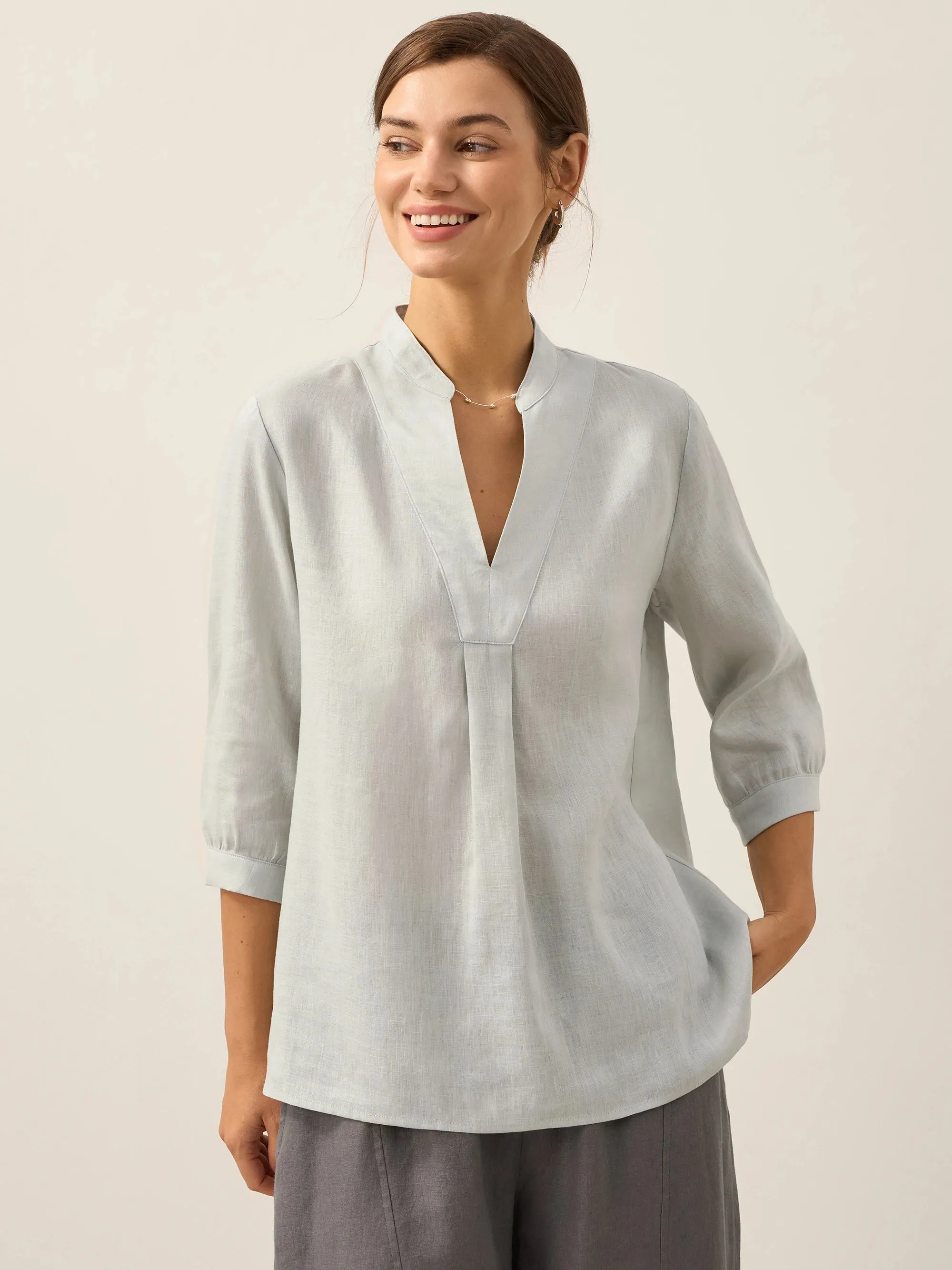 100% Linen Dress Shirt JOANNA sold by Lintico
