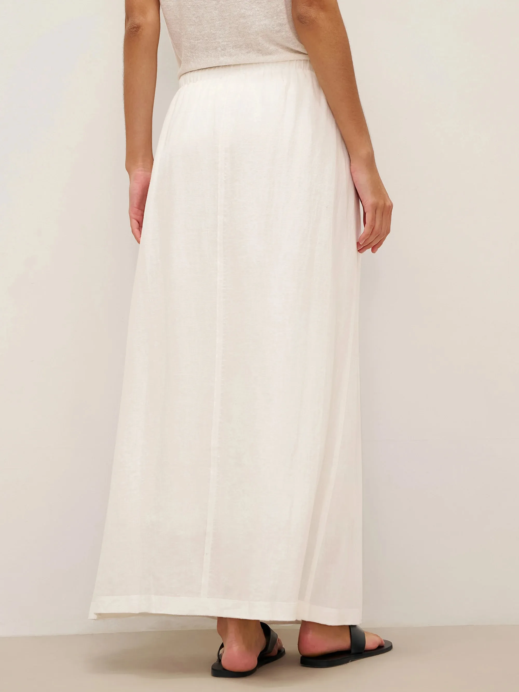 Linen Elastic Waist Drawstring Maxi Skirt NINA sold by Lintico product image thumbnail 3