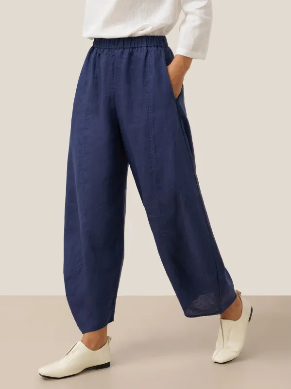 100% Linen Classic Ankle Pants ZOE sold by Lintico