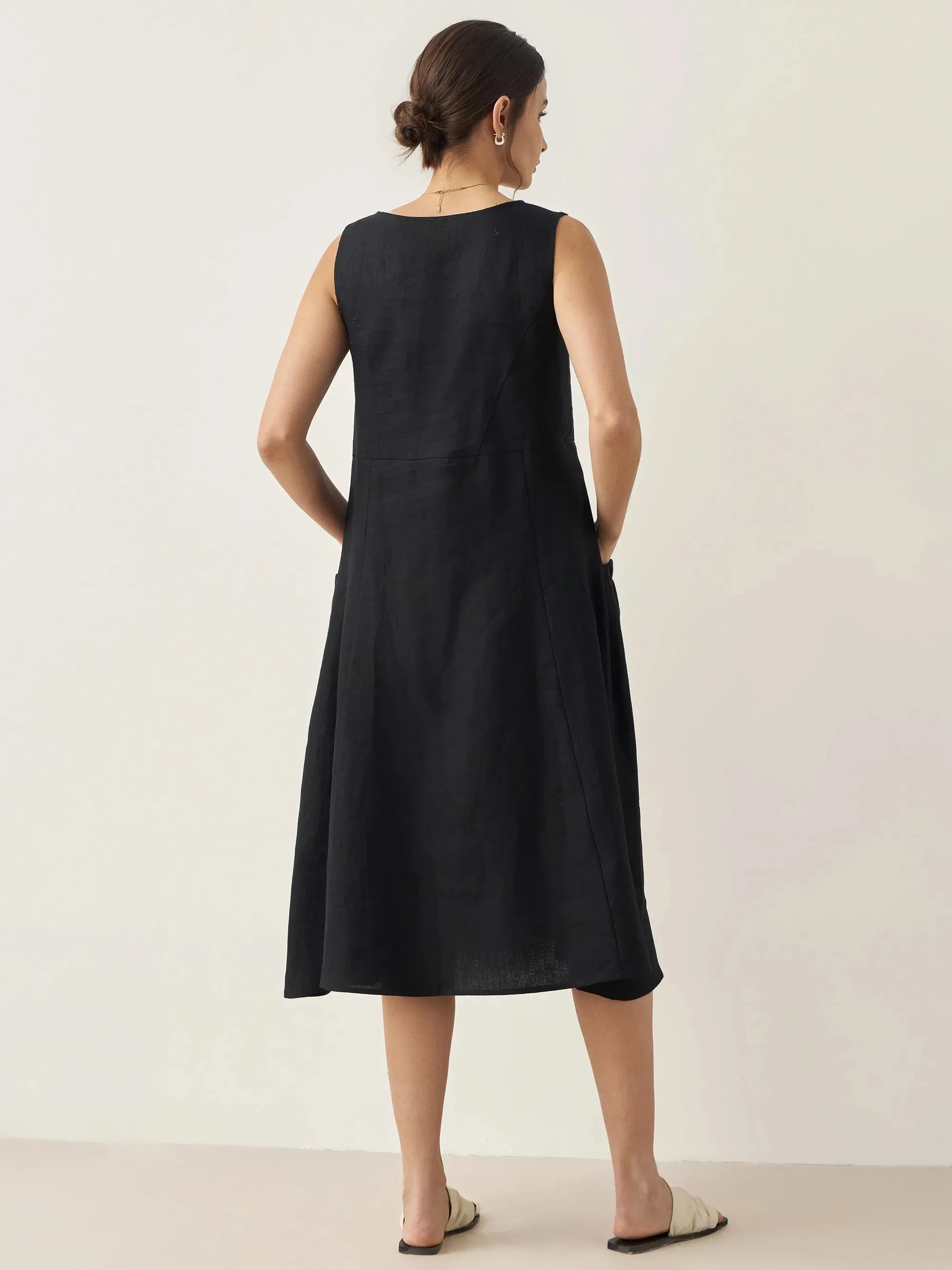 100% Linen Swing Beach Tank Dress GIANA sold by Lintico product image thumbnail 5