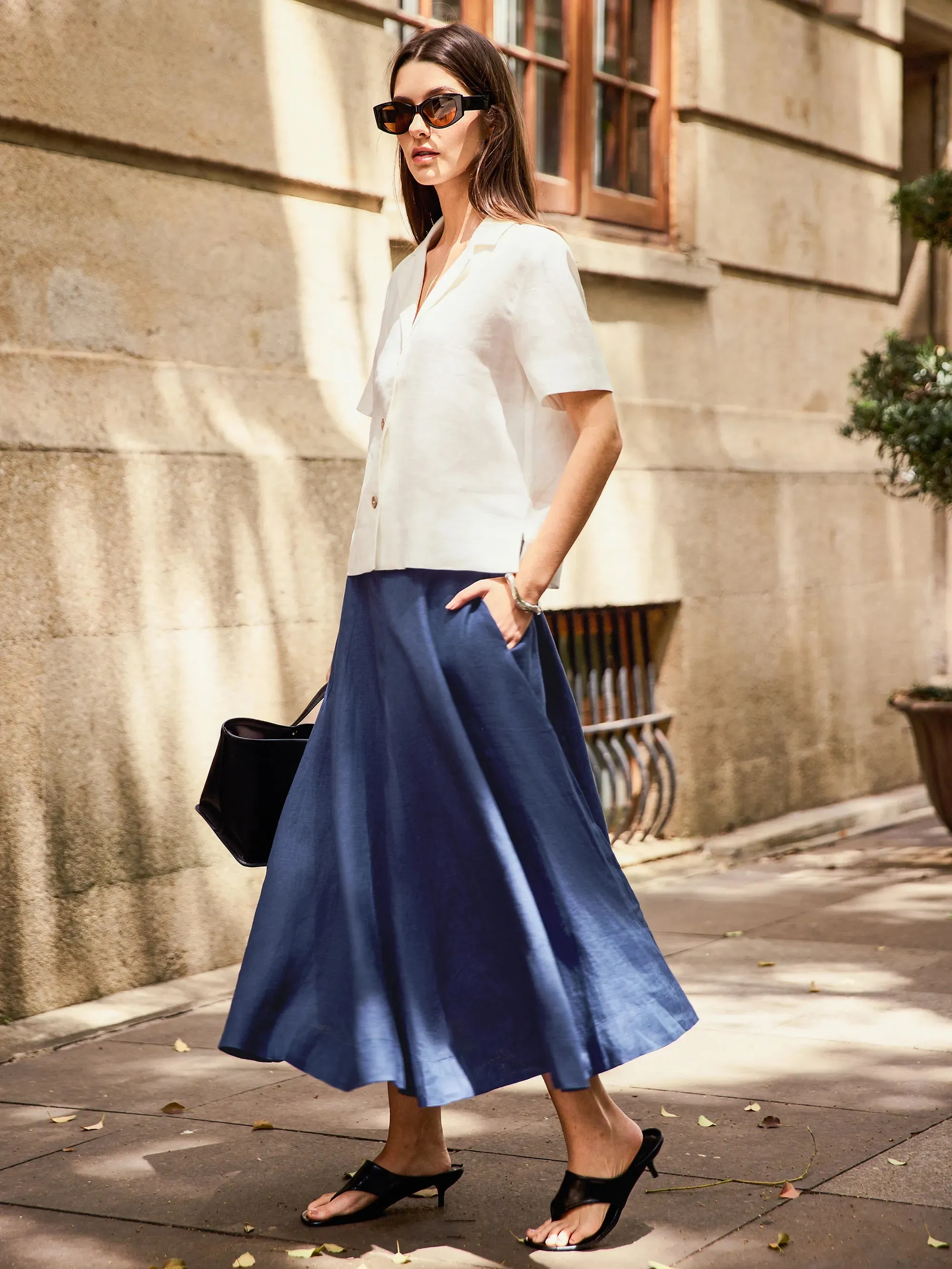 100% Linen Button-Up Short Sleeve Shirt ORENDA sold by Lintico product image thumbnail 3