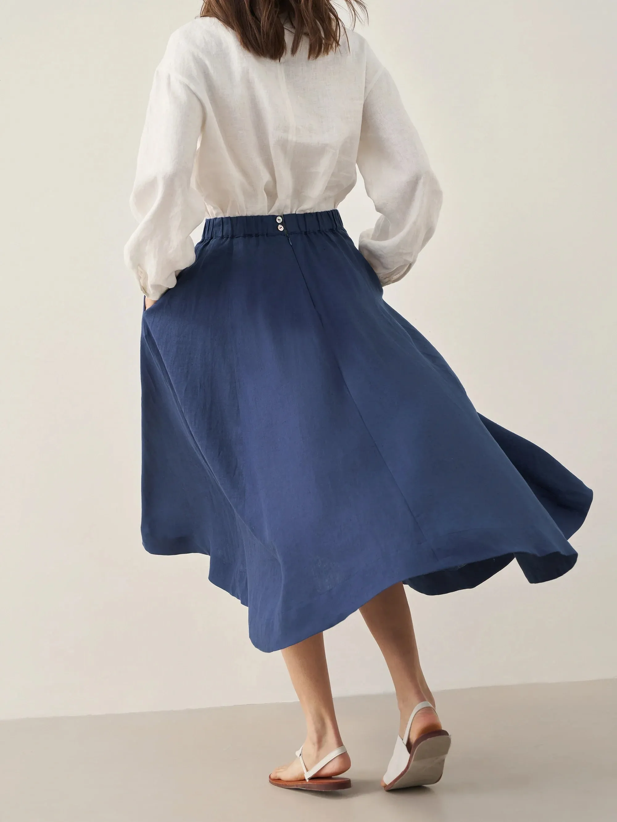 100% Linen A-Line Skirt JEMMA sold by Lintico product image thumbnail 5