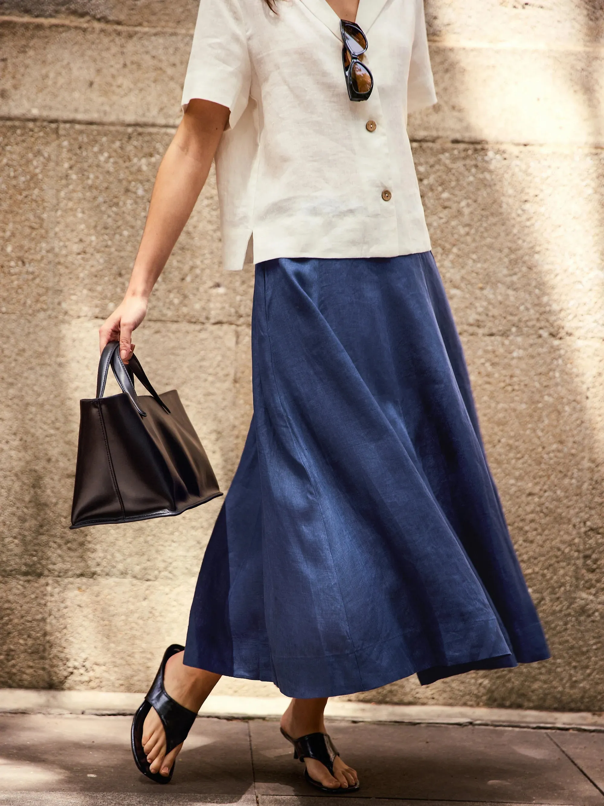 100% Linen A-Line Skirt JEMMA sold by Lintico product image thumbnail 2