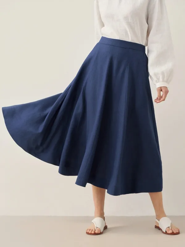 100% Linen A-Line Skirt JEMMA sold by Lintico