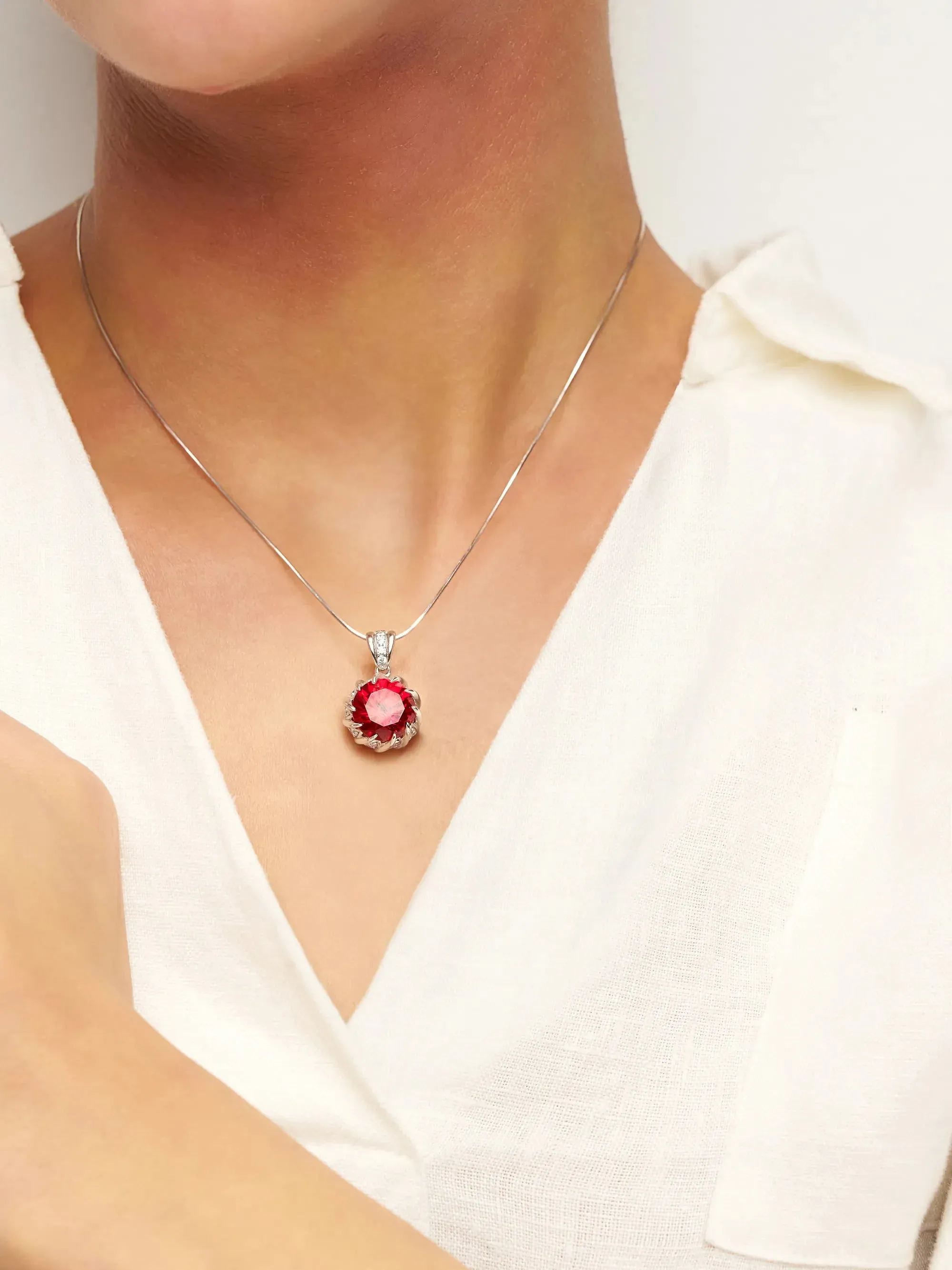 Exquisite Ruby Necklace - Heart of Lava sold by Lintico
