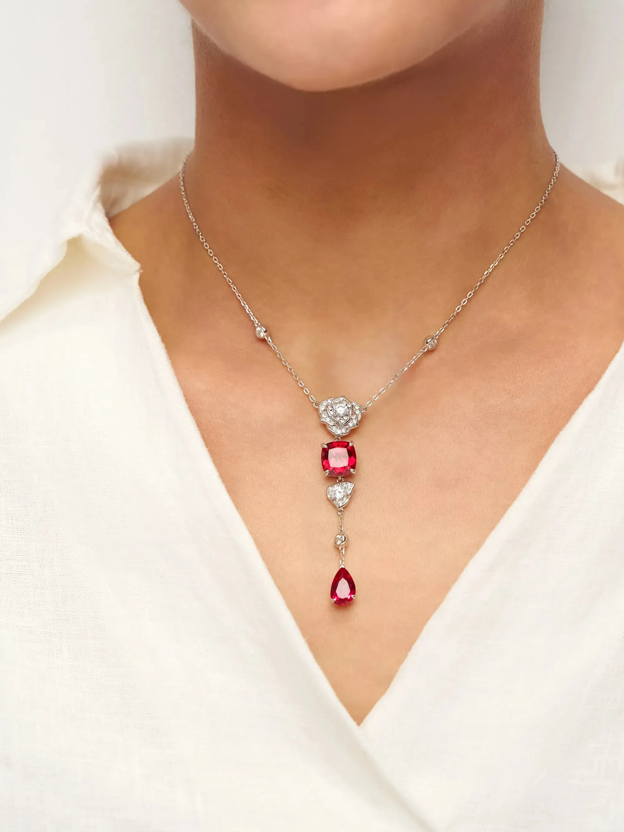 Exquisite Ruby Necklace - Ruby Veil sold by Lintico