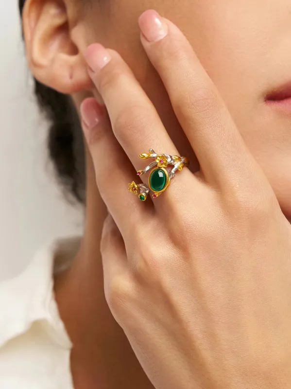 Exquisite Emerald Ring - Enchanted Branch sold by Lintico