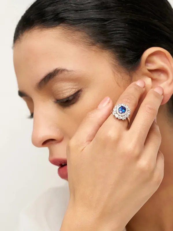 Exquisite Sapphire Ring - Ocean'S Petals sold by Lintico