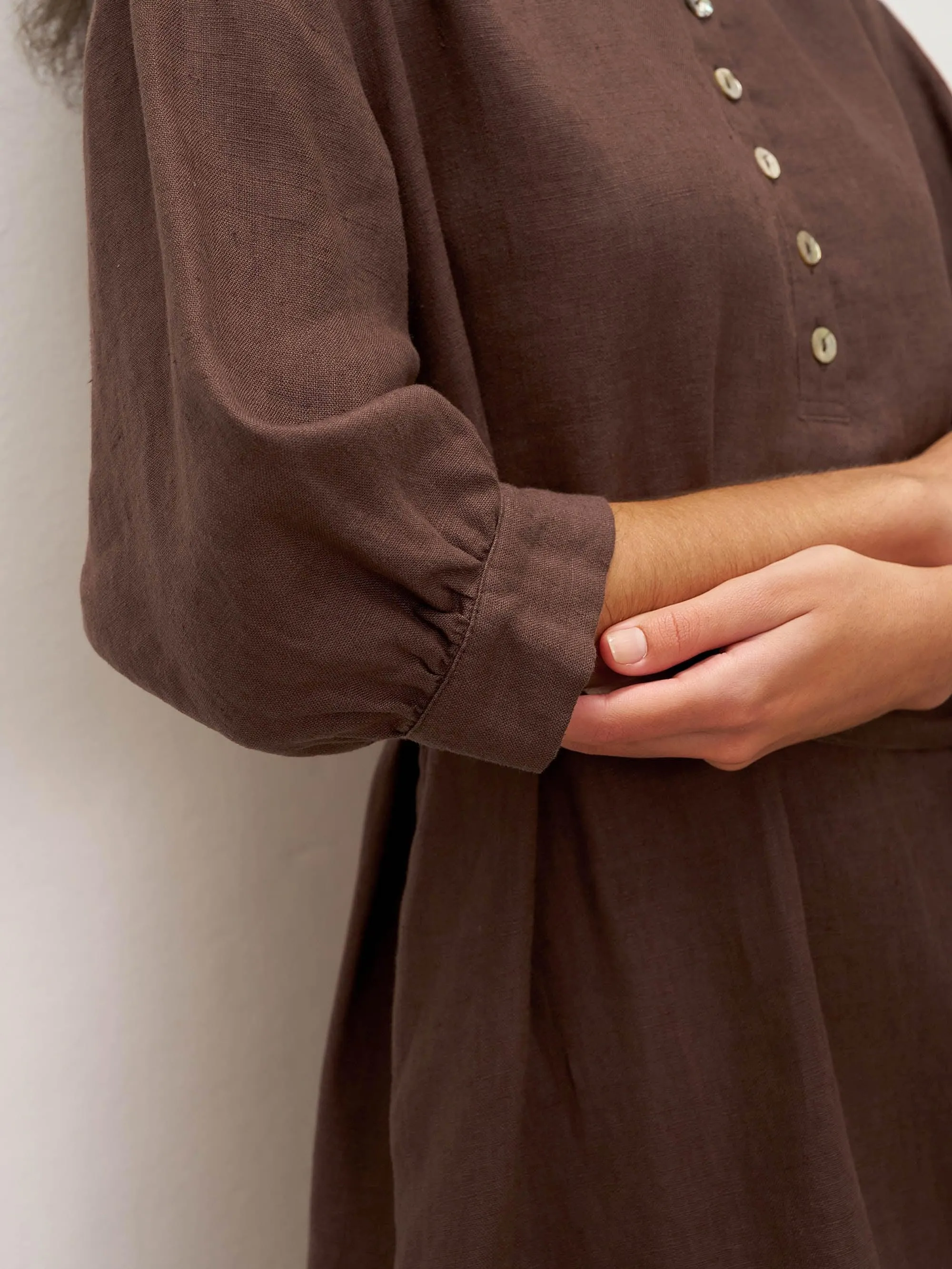 100% Linen Button Detail Midi Dress with Detachable Belt EIRA sold by Lintico product image thumbnail 5