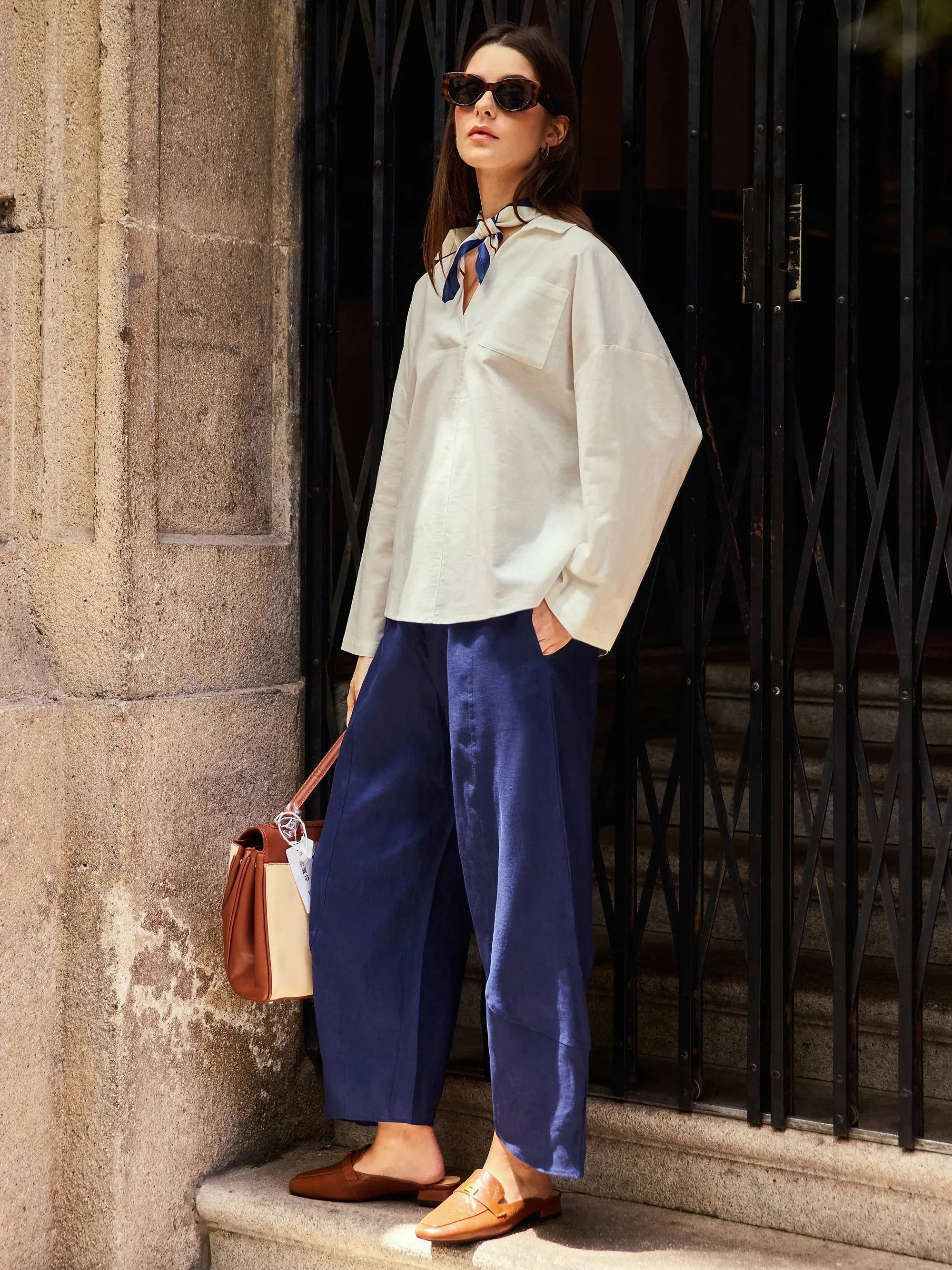 Linen Oversized Fit Pocket Shirt ELOWEN sold by Lintico product image thumbnail 3