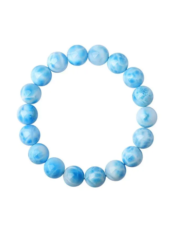 Dominican Larimar Crystal Oceanic Patterns Bracelet made by Lintico