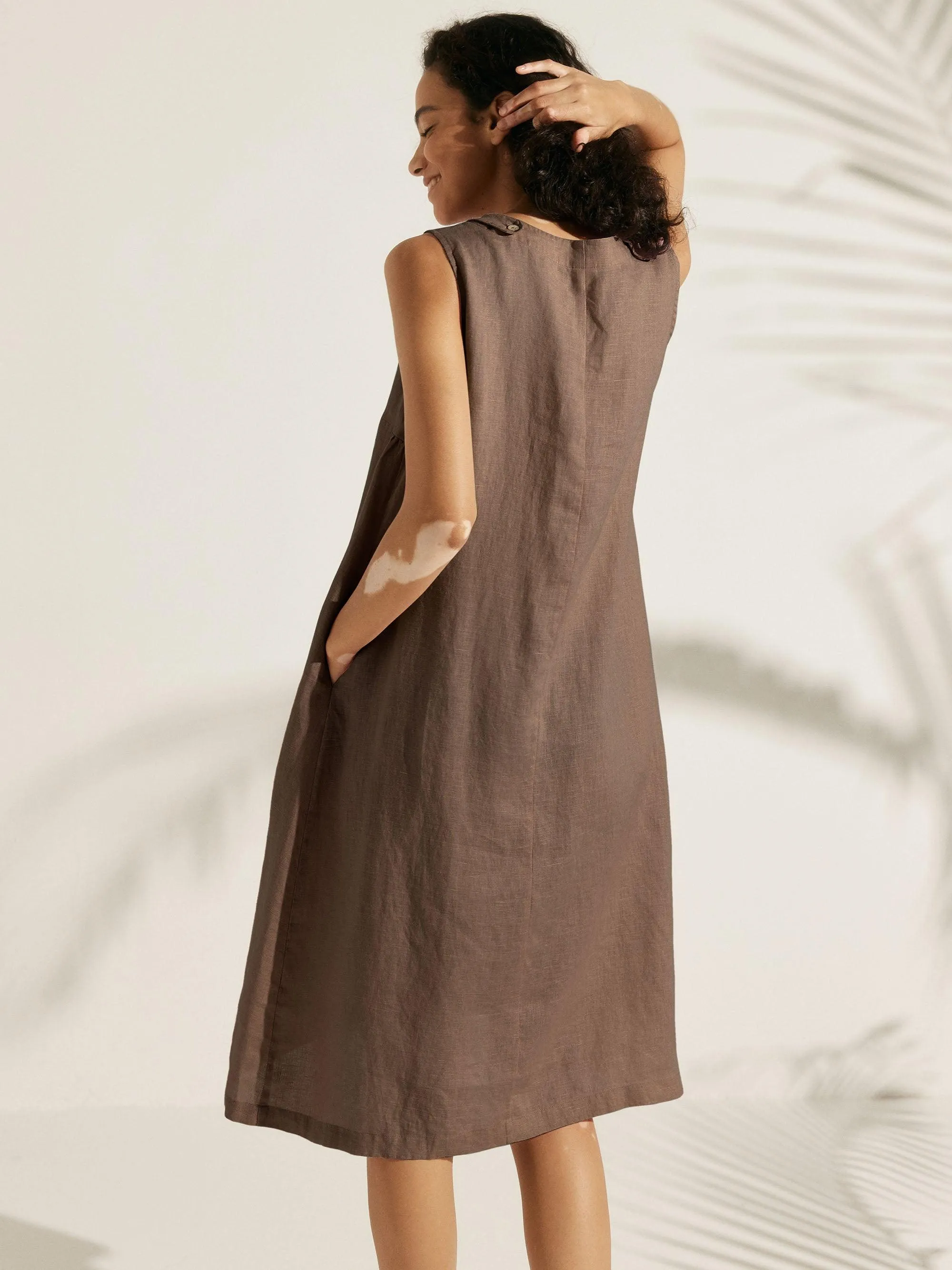 100% Linen Sleeveless Dress SIENNA sold by Lintico product image thumbnail 2