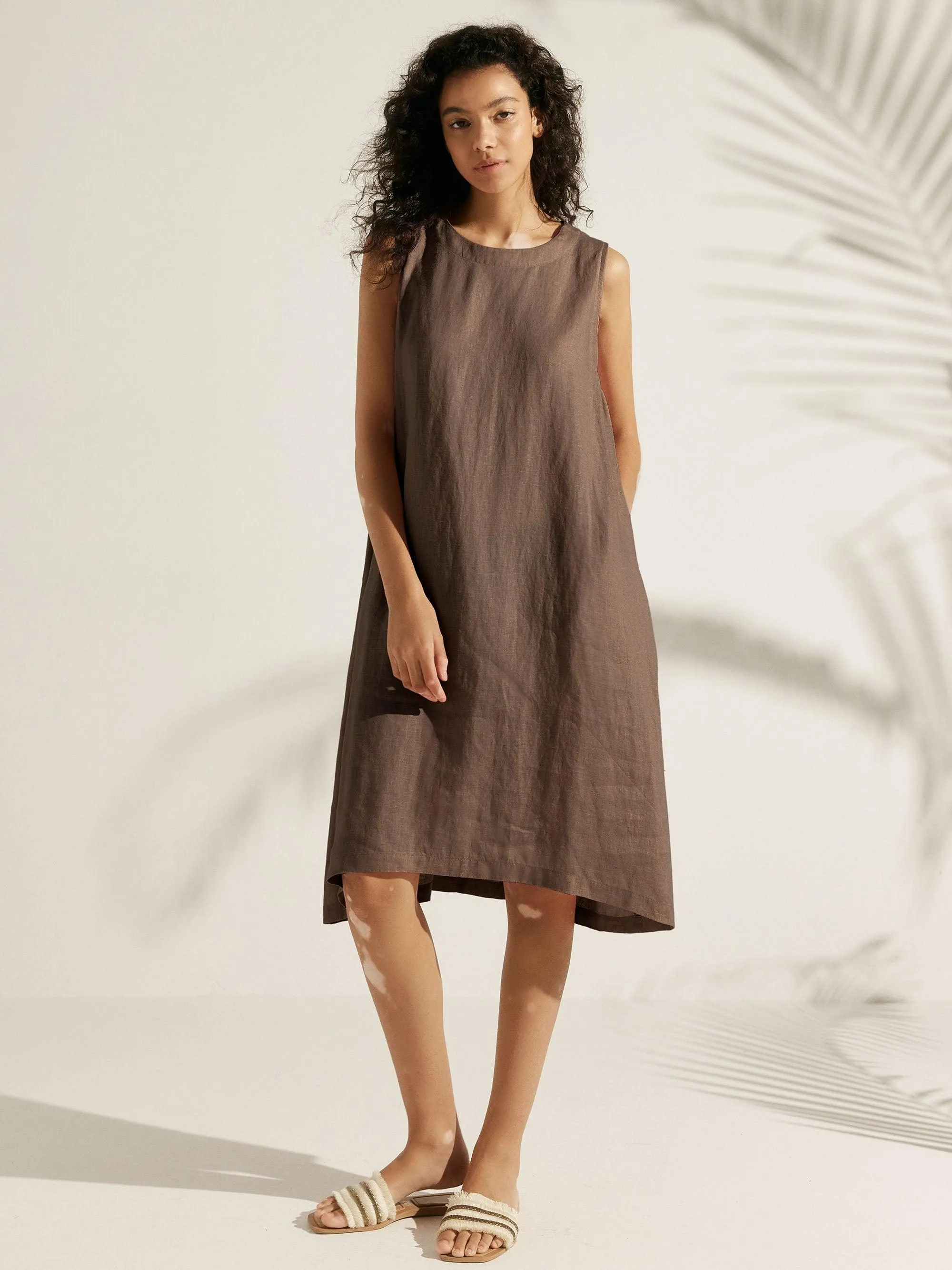 100% Linen Sleeveless Dress SIENNA sold by Lintico