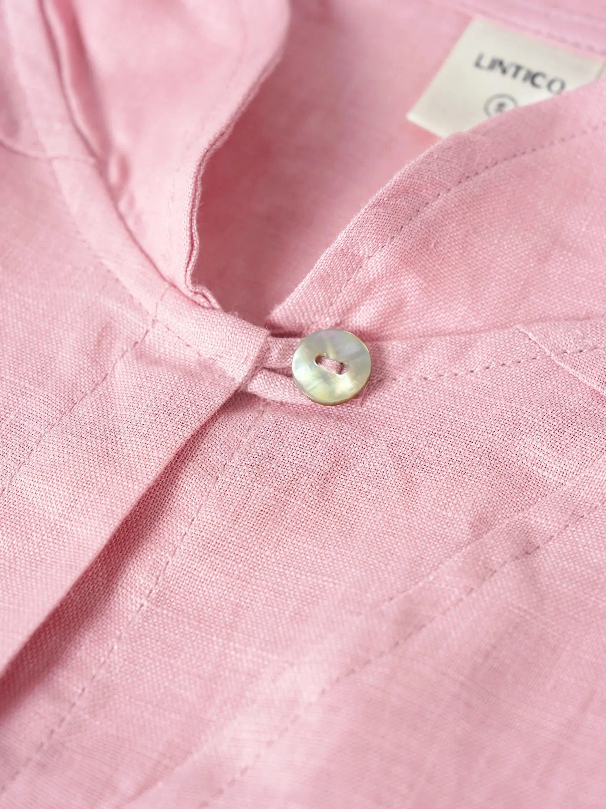 100% Linen Shawl V-Neck Half Sleeve Top JADE sold by Lintico product image thumbnail 5