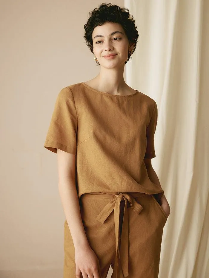 100% Linen Two-Piece Casual Linen Tracksuit COLLEEN sold by Lintico product image thumbnail 5