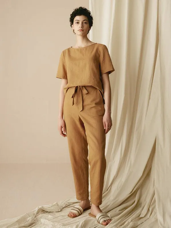 100% Linen Two-Piece Casual Linen Tracksuit COLLEEN sold by Lintico